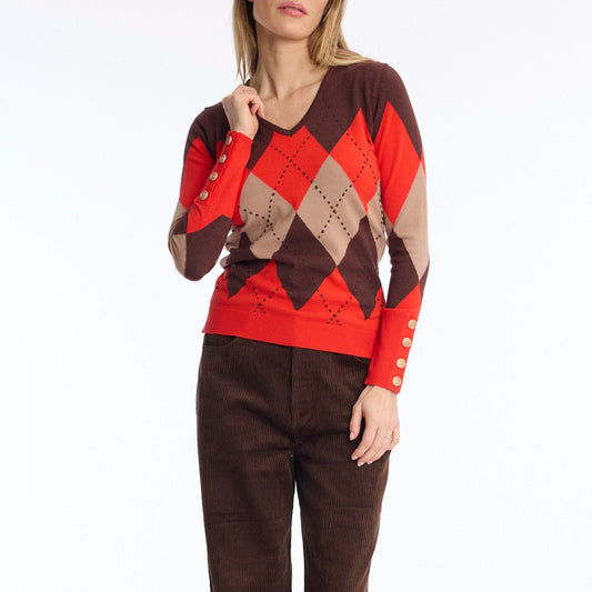 Leo & Ugo AH280-6 Harlequin Knit Jumper