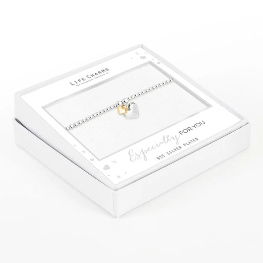 Life Charms Puffed Mixed Heart Bracelet B05