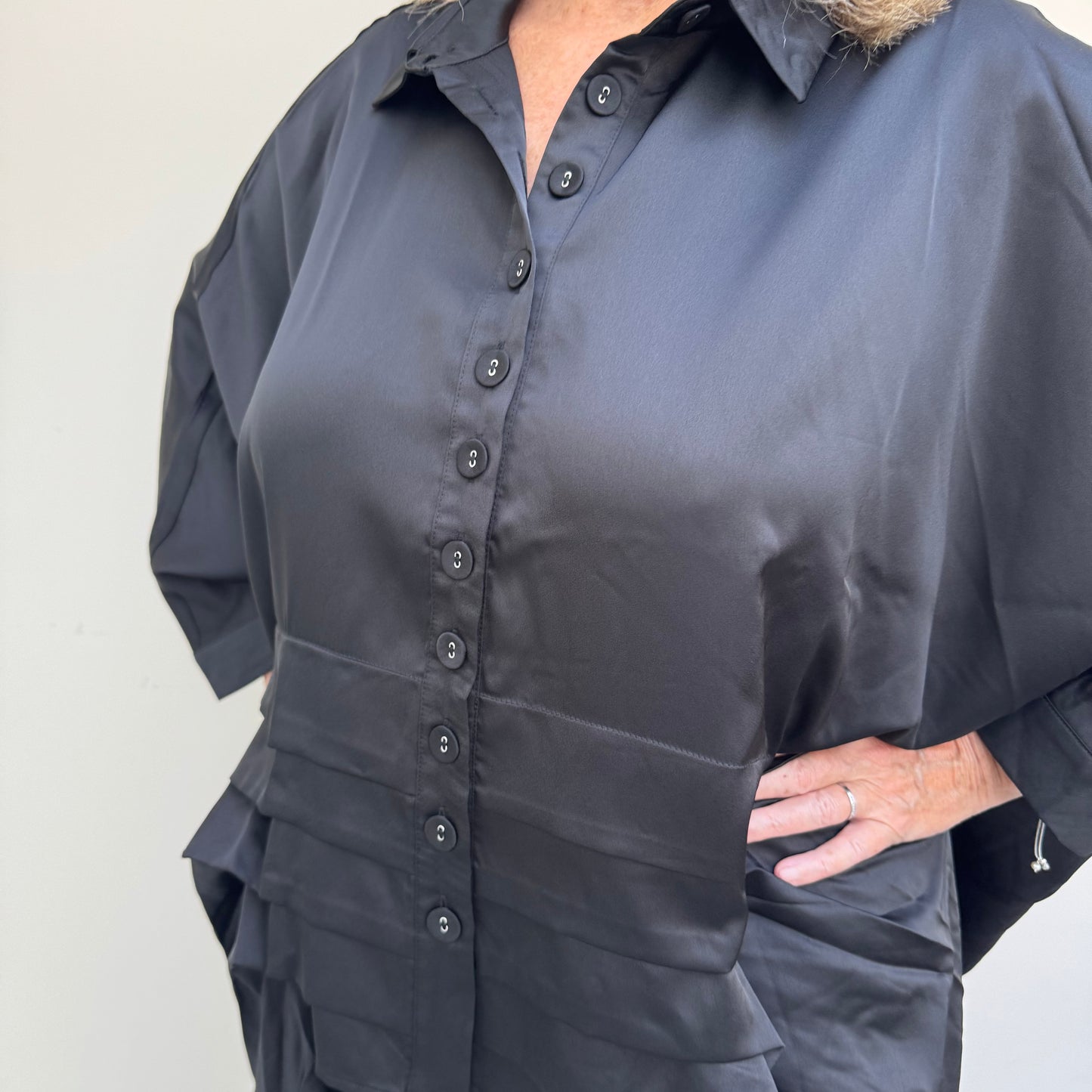 Malissa J WF2556 Oversized Woven Shirt