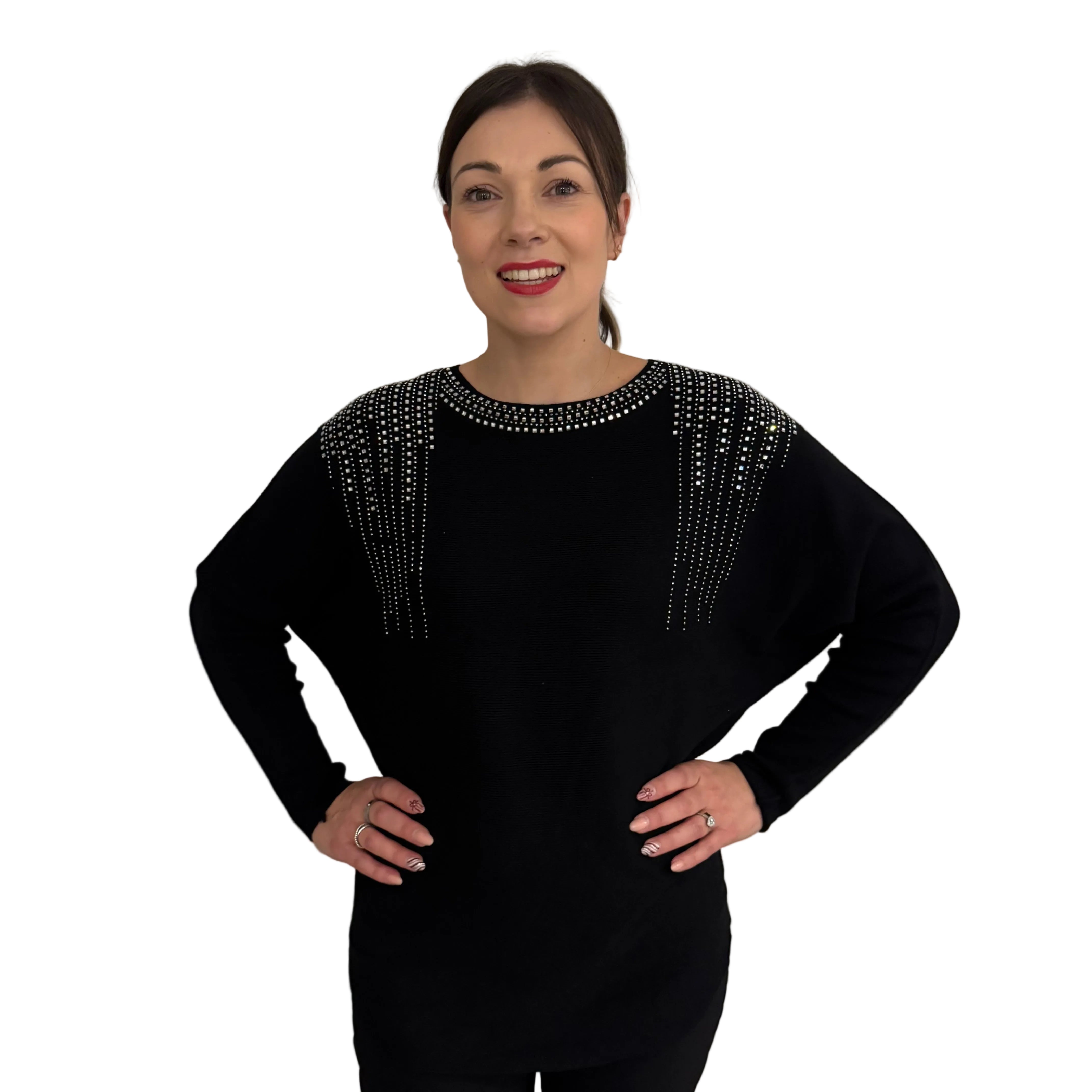 Paramour PK8020 Diamante Knit Jumper – Lesley Ashworth