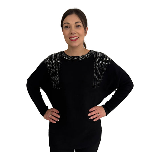 Paramour PK8020 Diamante Knit Jumper