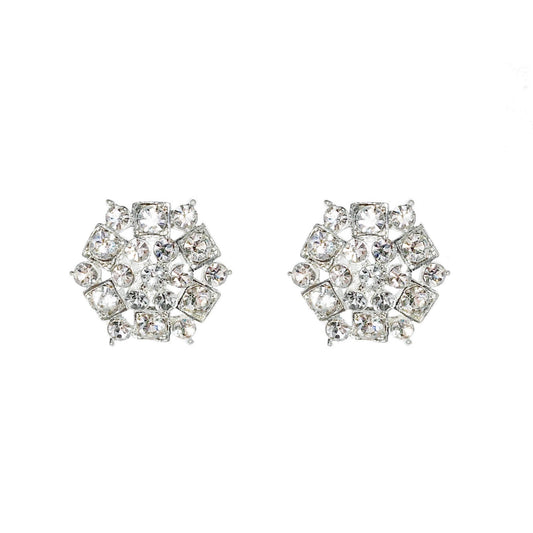 Diamante Stud Earrings in Silver