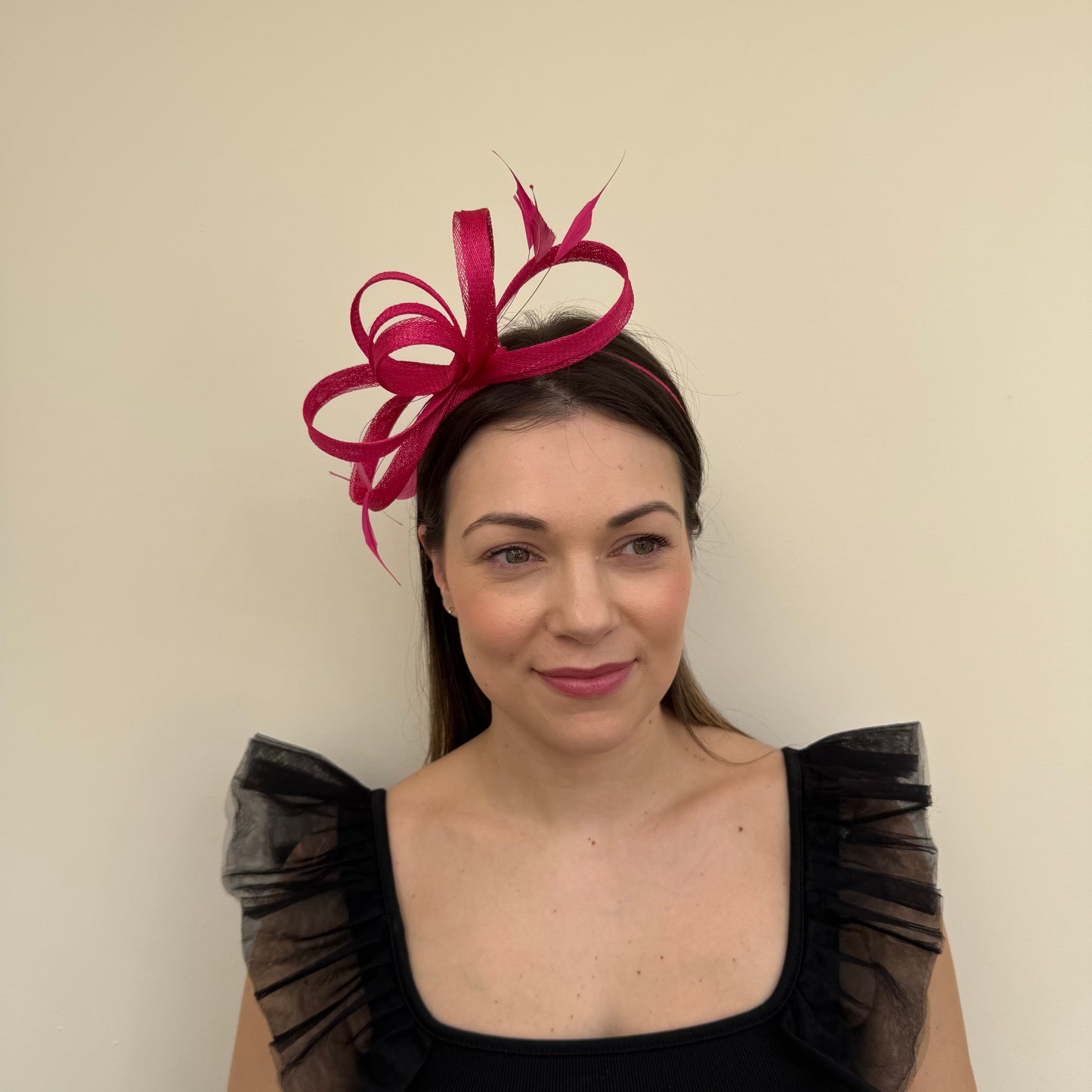 J Bees JB26/150 Carmine Pink Fascinator