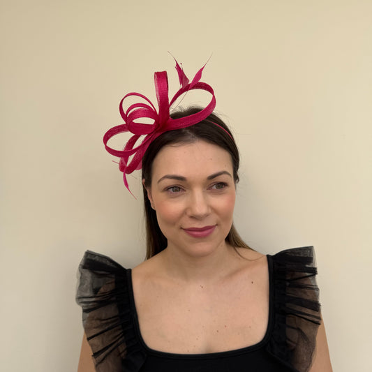 J Bees JB26/150 Carmine Pink Fascinator