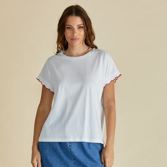 Betty Basics BB2079 Sloane Scallop Tee