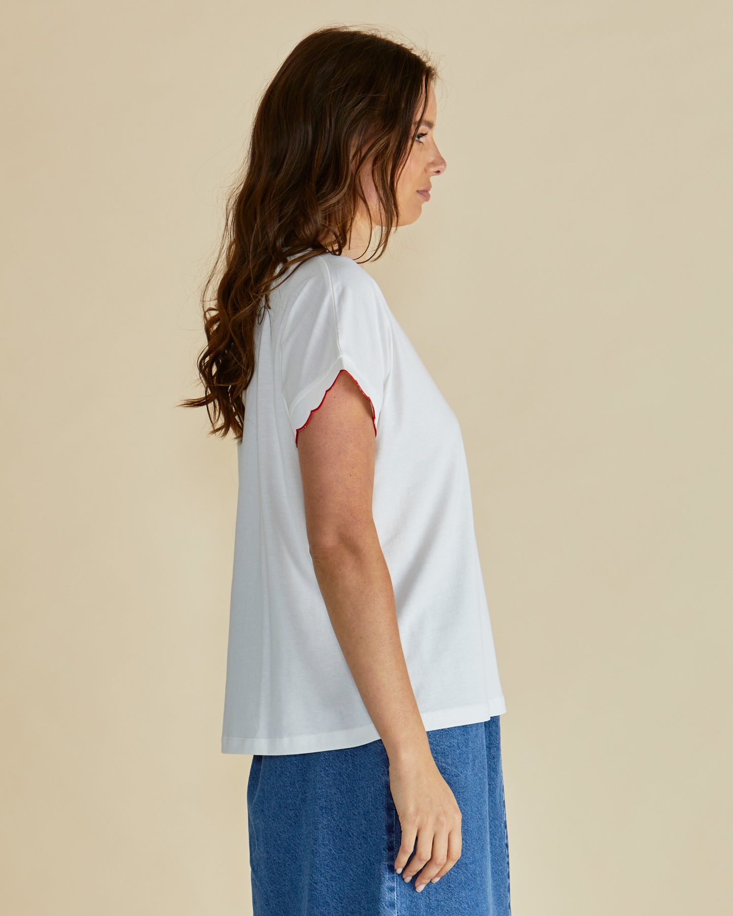 Betty Basics BB2079 Sloane Scallop Tee