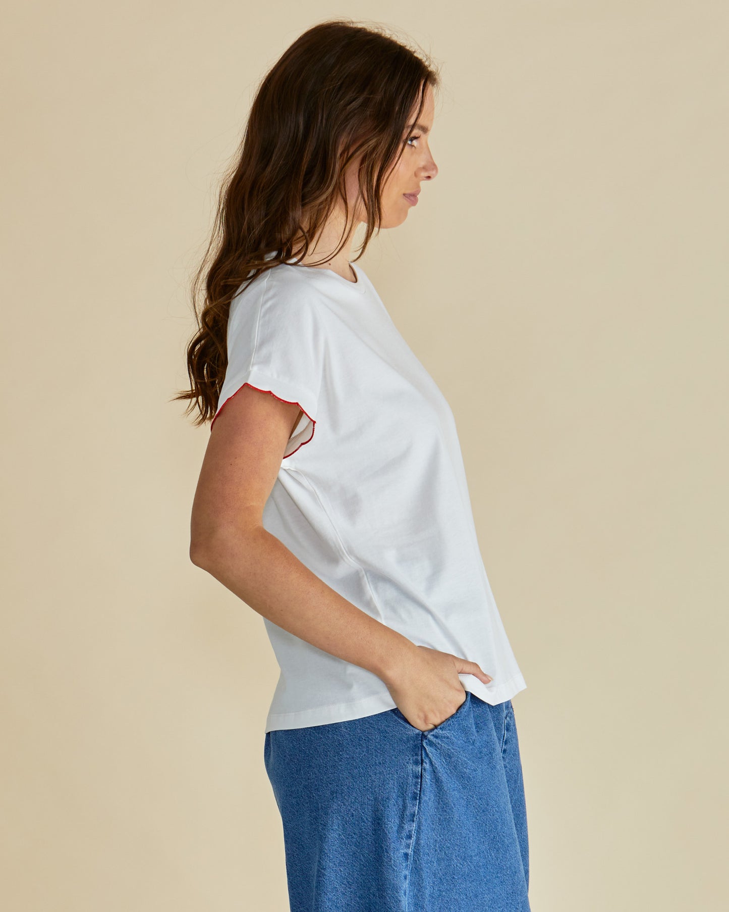 Betty Basics BB2079 Sloane Scallop Tee