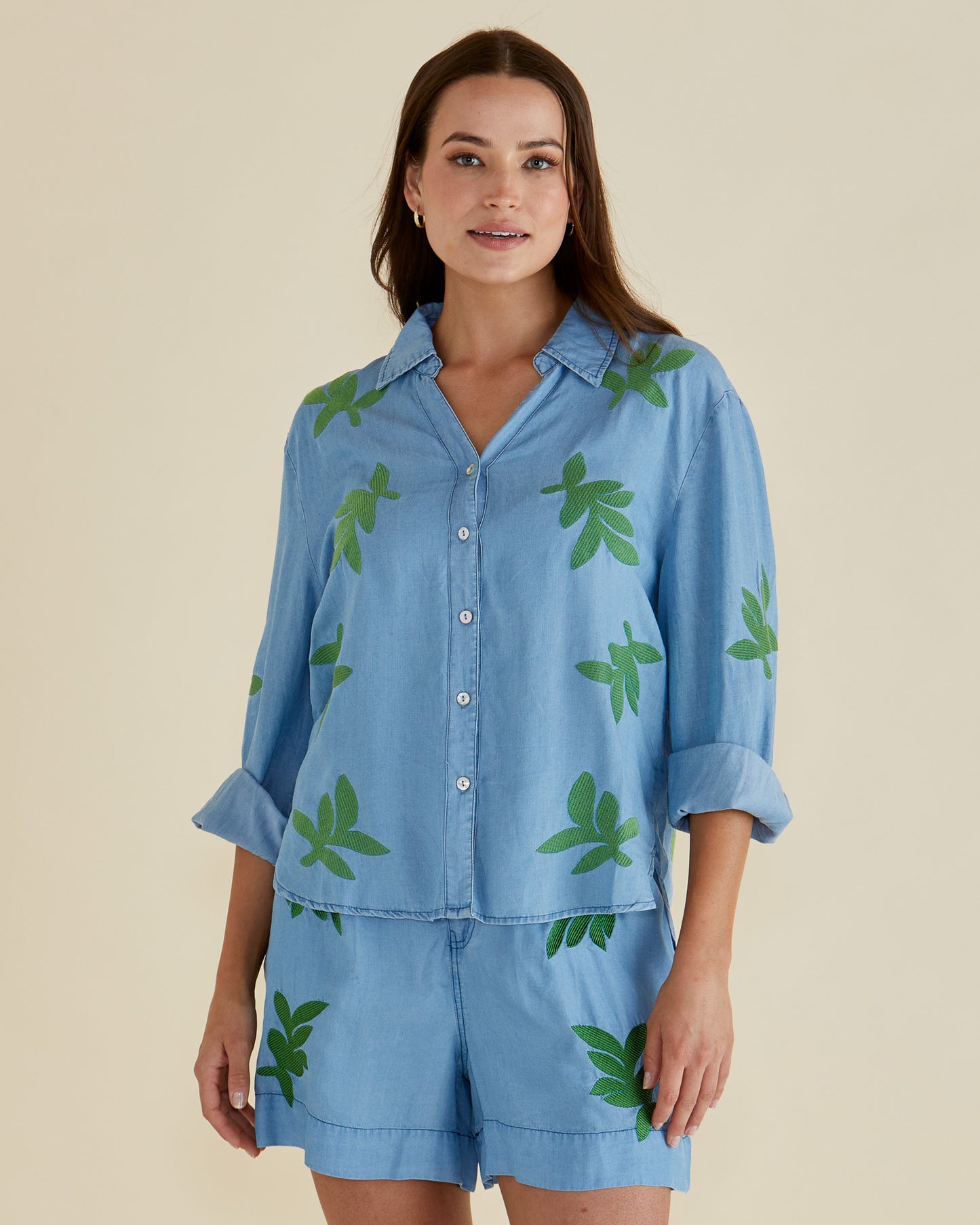 Betty Basics BB8471 Daria Lyocell Leaf Shirt