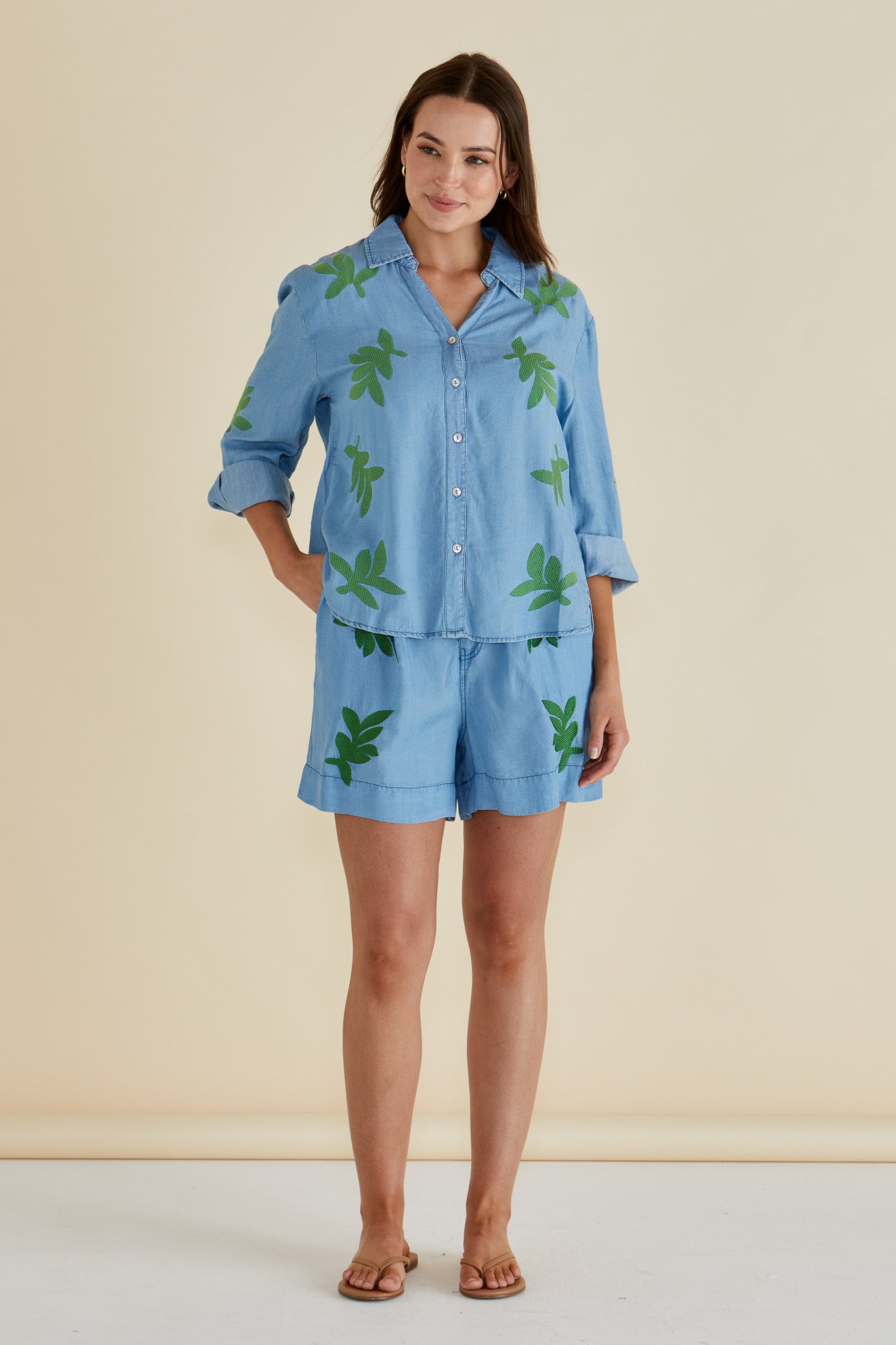 Betty Basics BB8471 Daria Lyocell Leaf Shirt