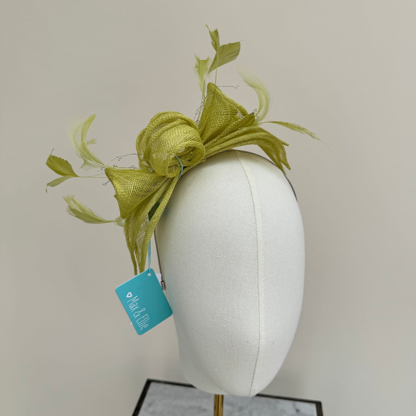 Max and Ellie CF1 Fascinator with Sparkle in Greens