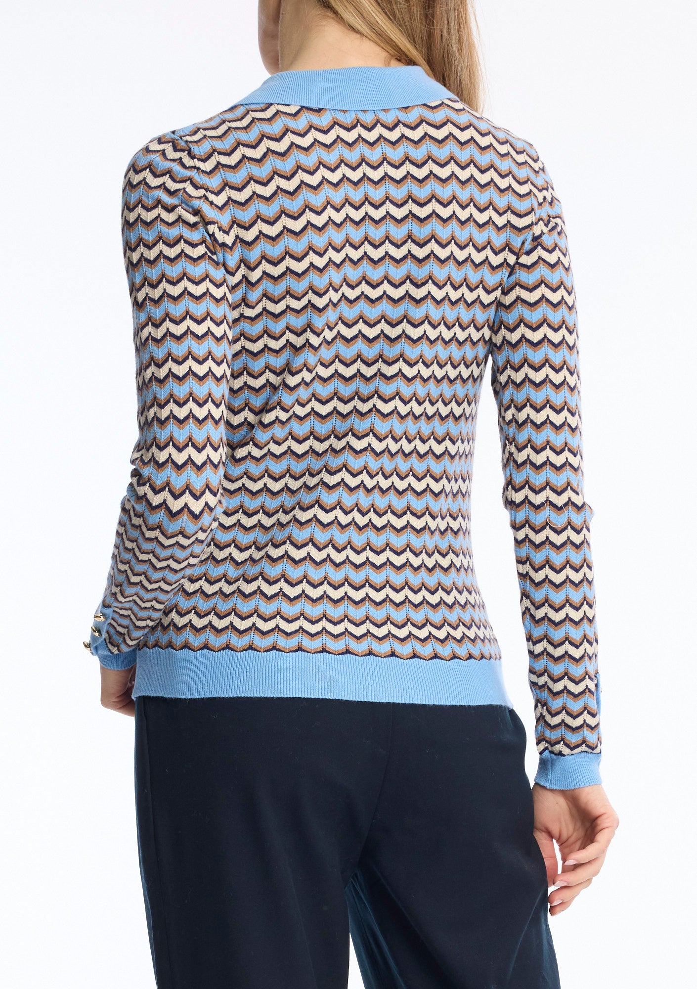 Leo & Ugo BH724-6 Zig Zag Collared Jumper