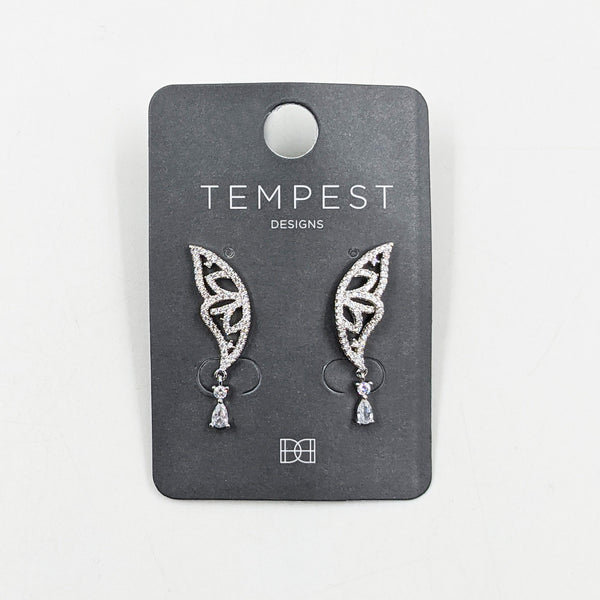 Tempest BW013E Butterfly Wing Diamante Drop Earrings