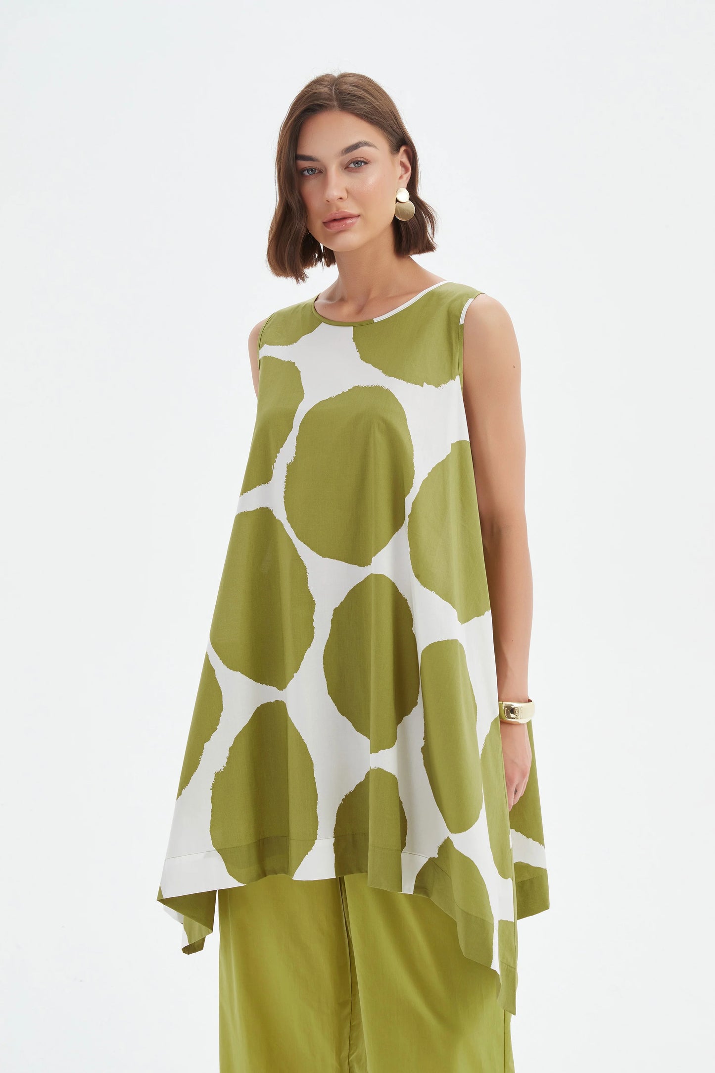 Tirelli 25A3743 Sleeveless Poplin Print Top