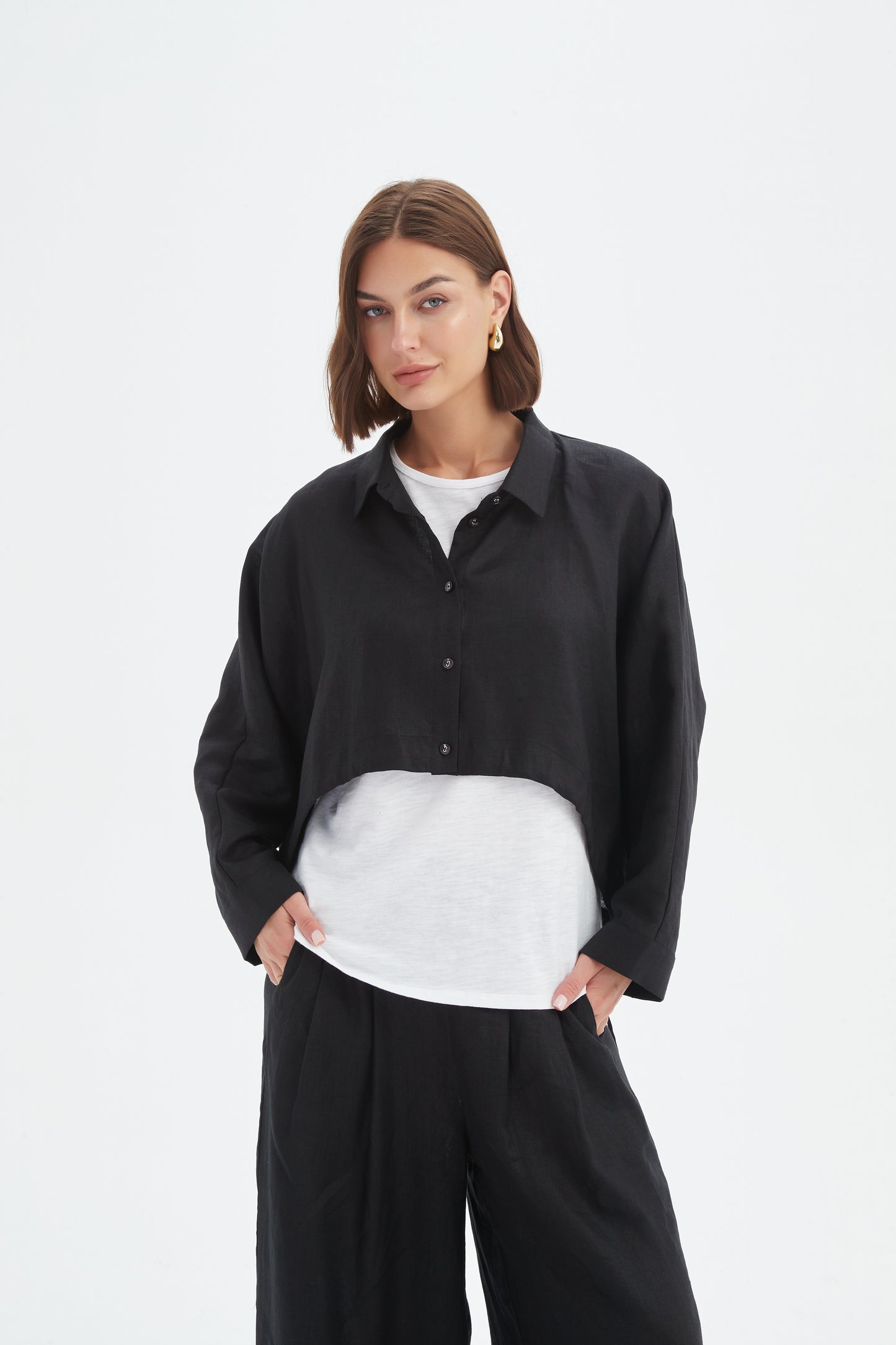 Tirelli 25A3720 Wide Crop Overshirt
