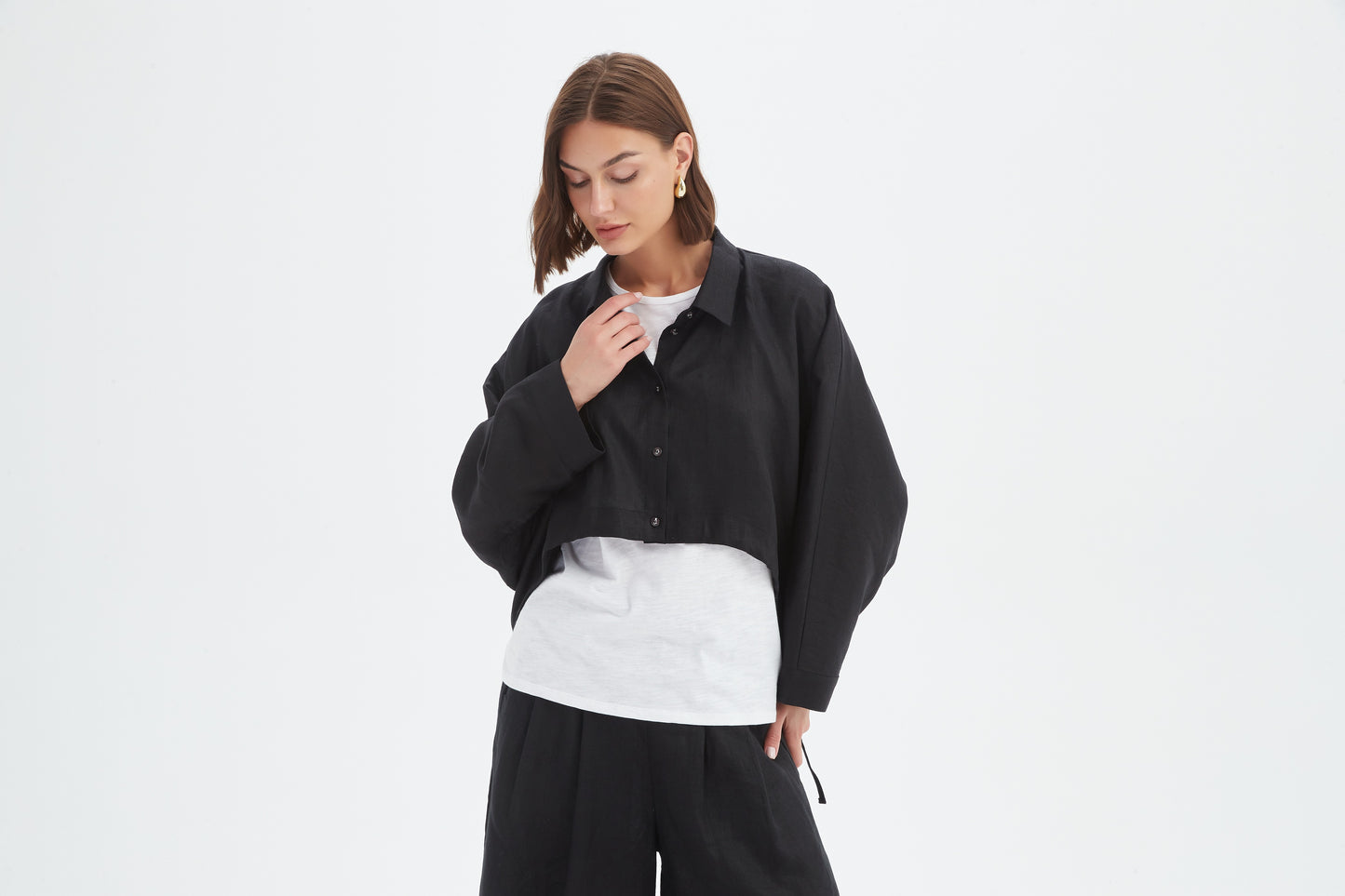 Tirelli 25A3720 Wide Crop Overshirt