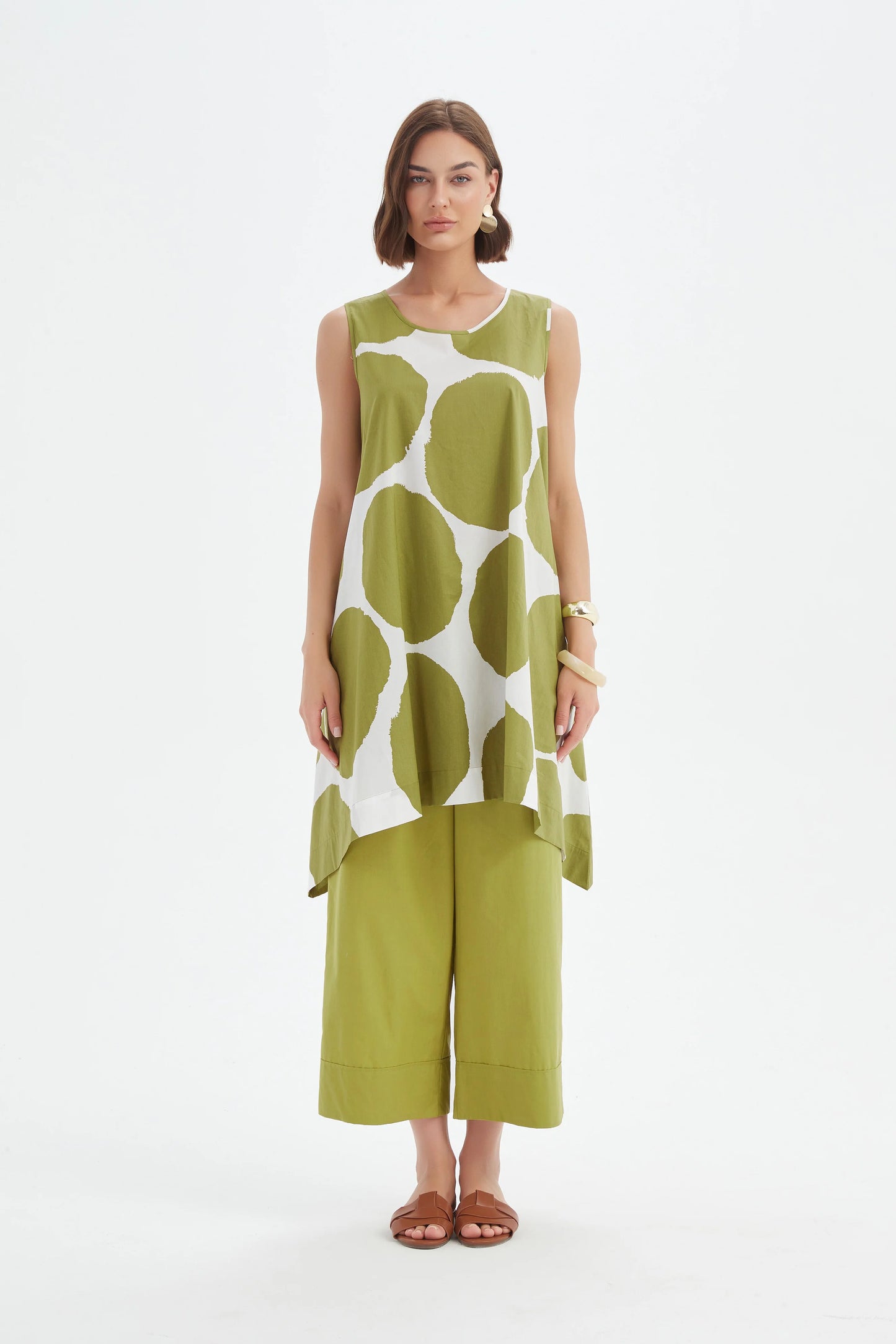 Tirelli 25A3743 Sleeveless Poplin Print Top