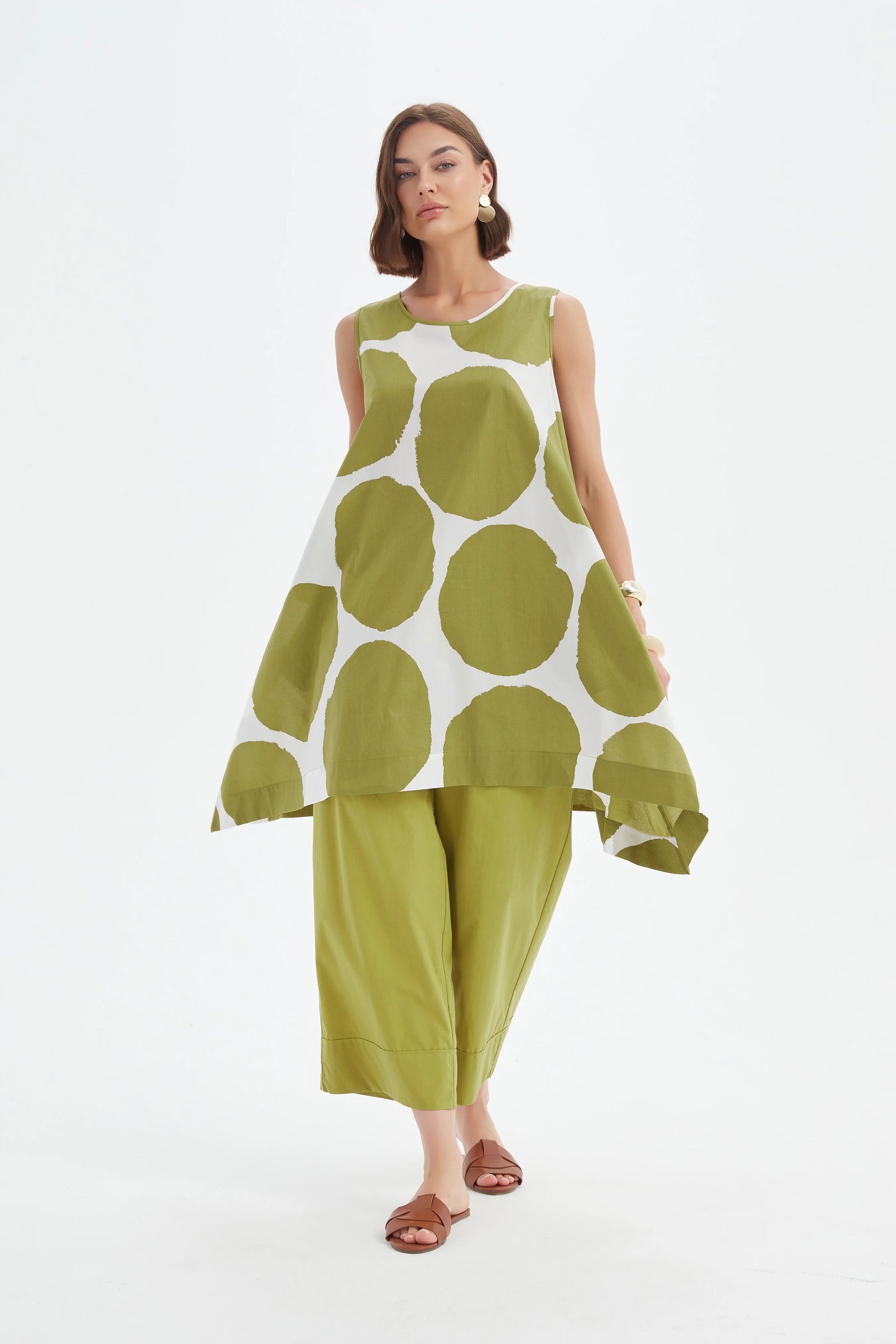 Tirelli 25A3743 Sleeveless Poplin Print Top