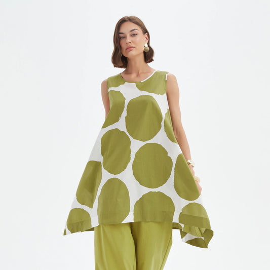 Tirelli 25A3743 Sleeveless Poplin Print Top