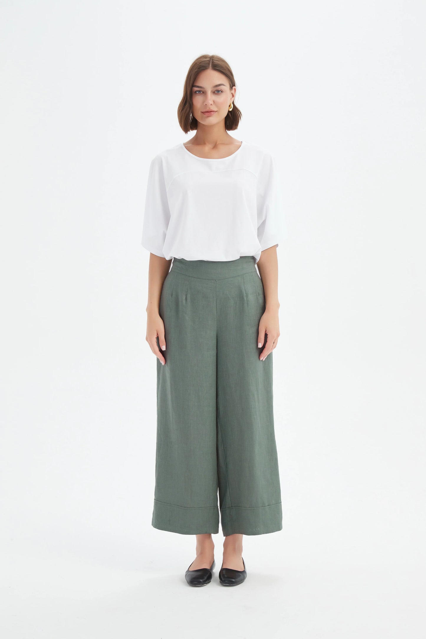 Tirelli 24P3526 Wide Leg Linen Pant