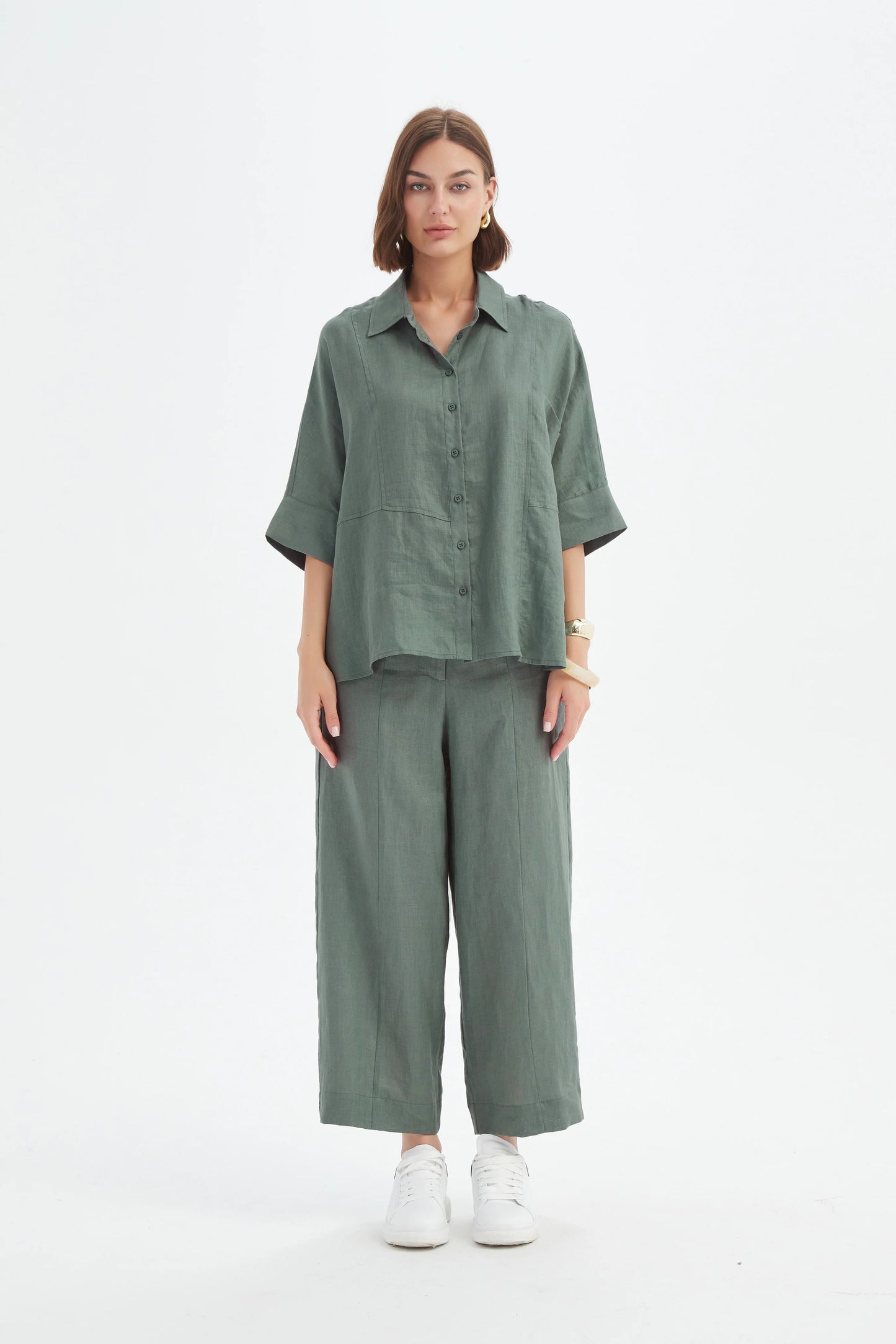 Tirelli 25A3714 Seam Detail Boxy Shirt
