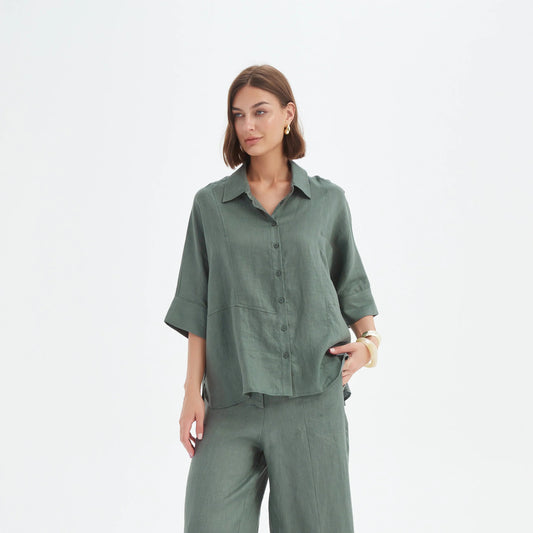 Tirelli 25A3714 Seam Detail Boxy Shirt