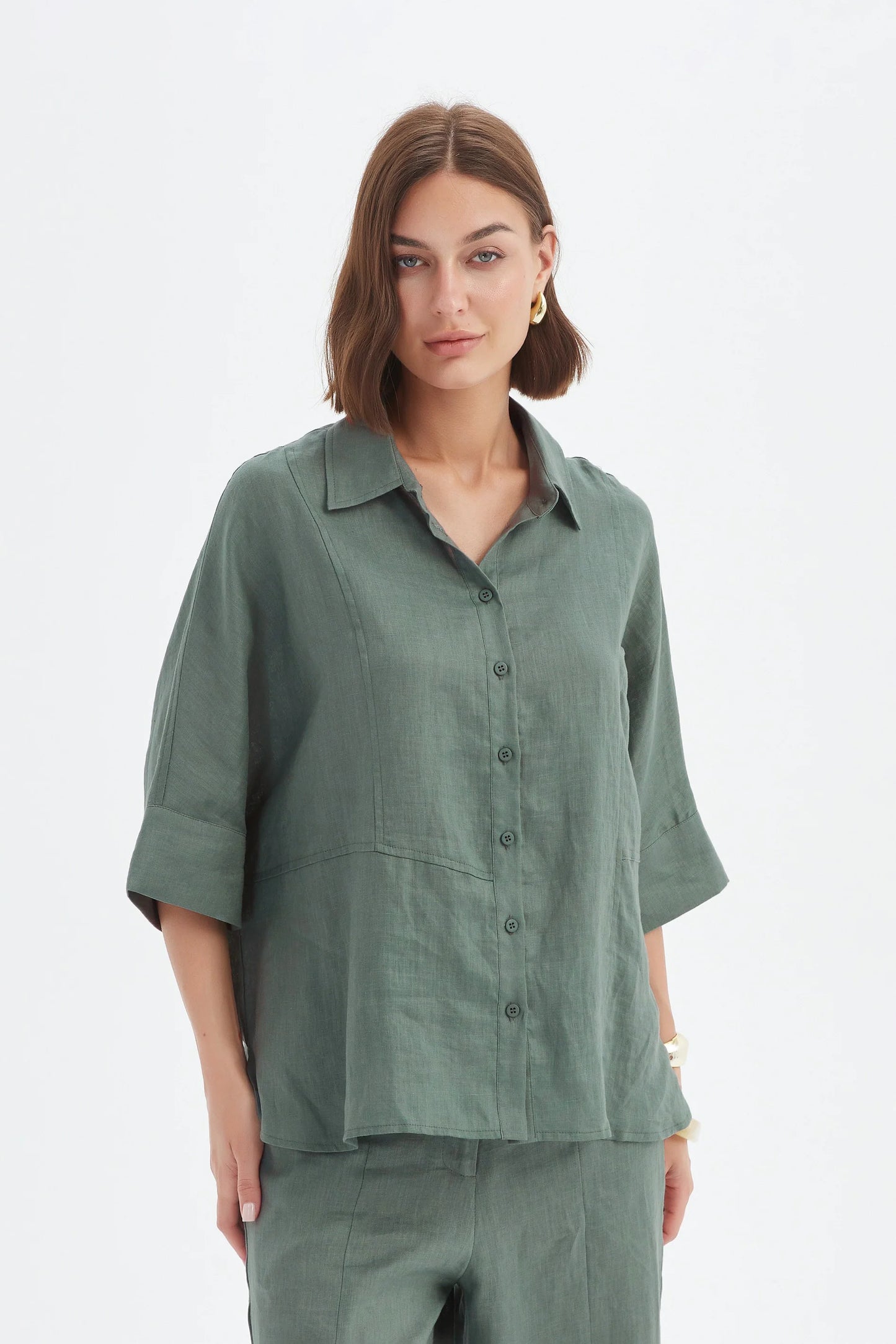 Tirelli 25A3714 Seam Detail Boxy Shirt