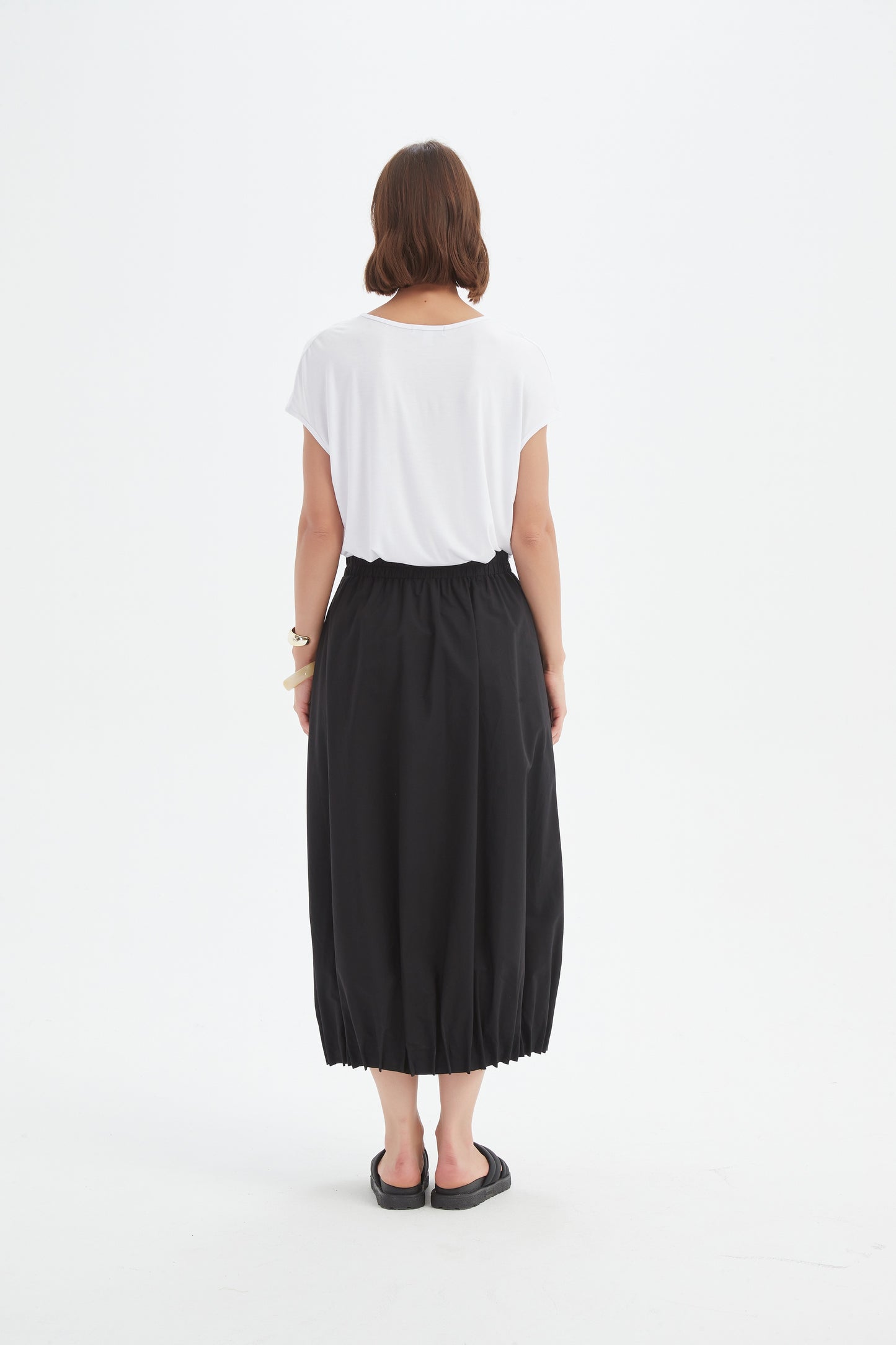 Tirelli 25P3735 Pin Tuck Hem Skirt