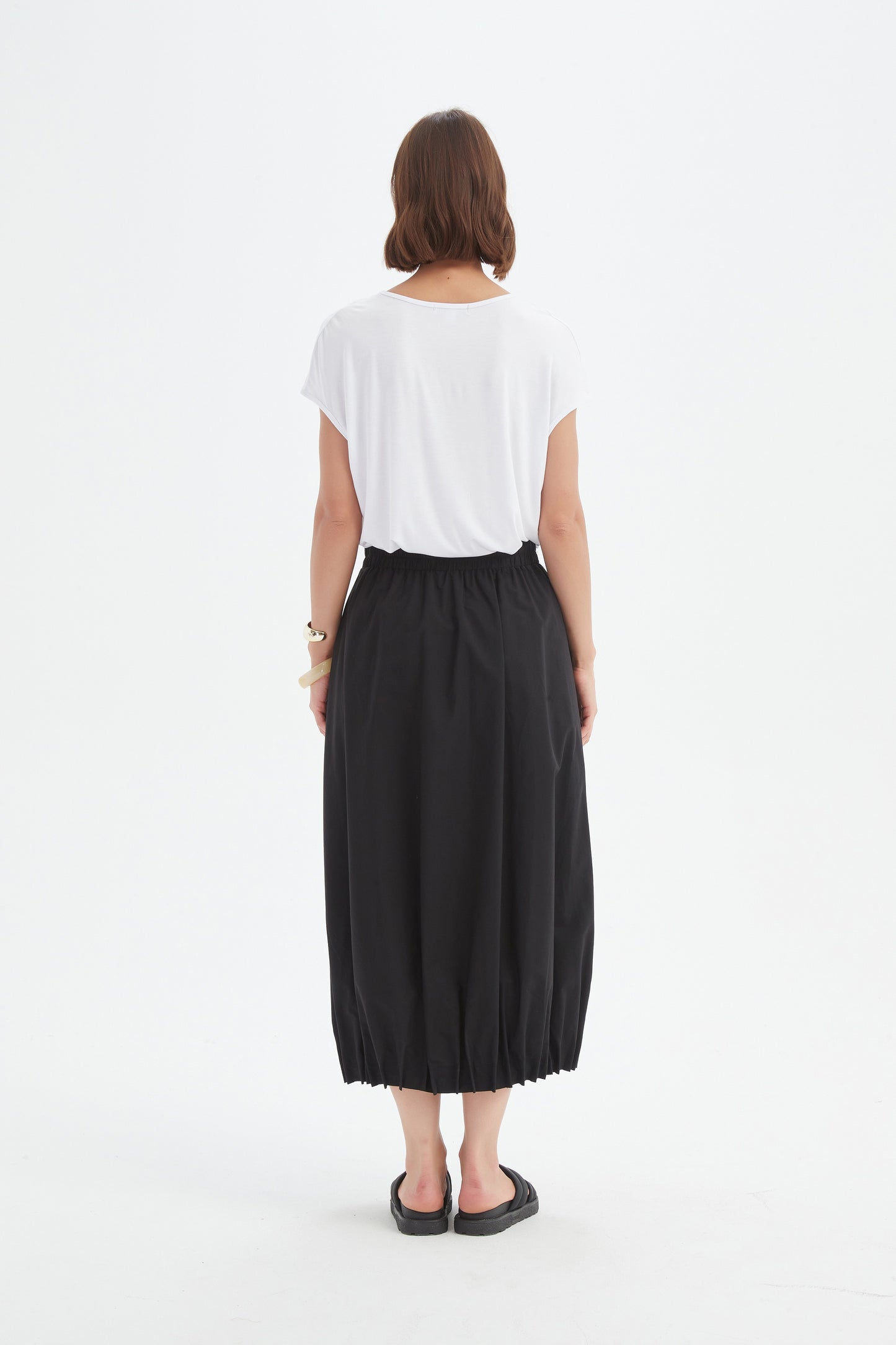Tirelli 25P3735 Pin Tuck Hem Skirt