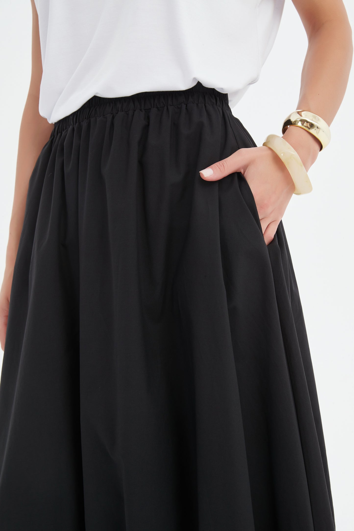Tirelli 25P3735 Pin Tuck Hem Skirt