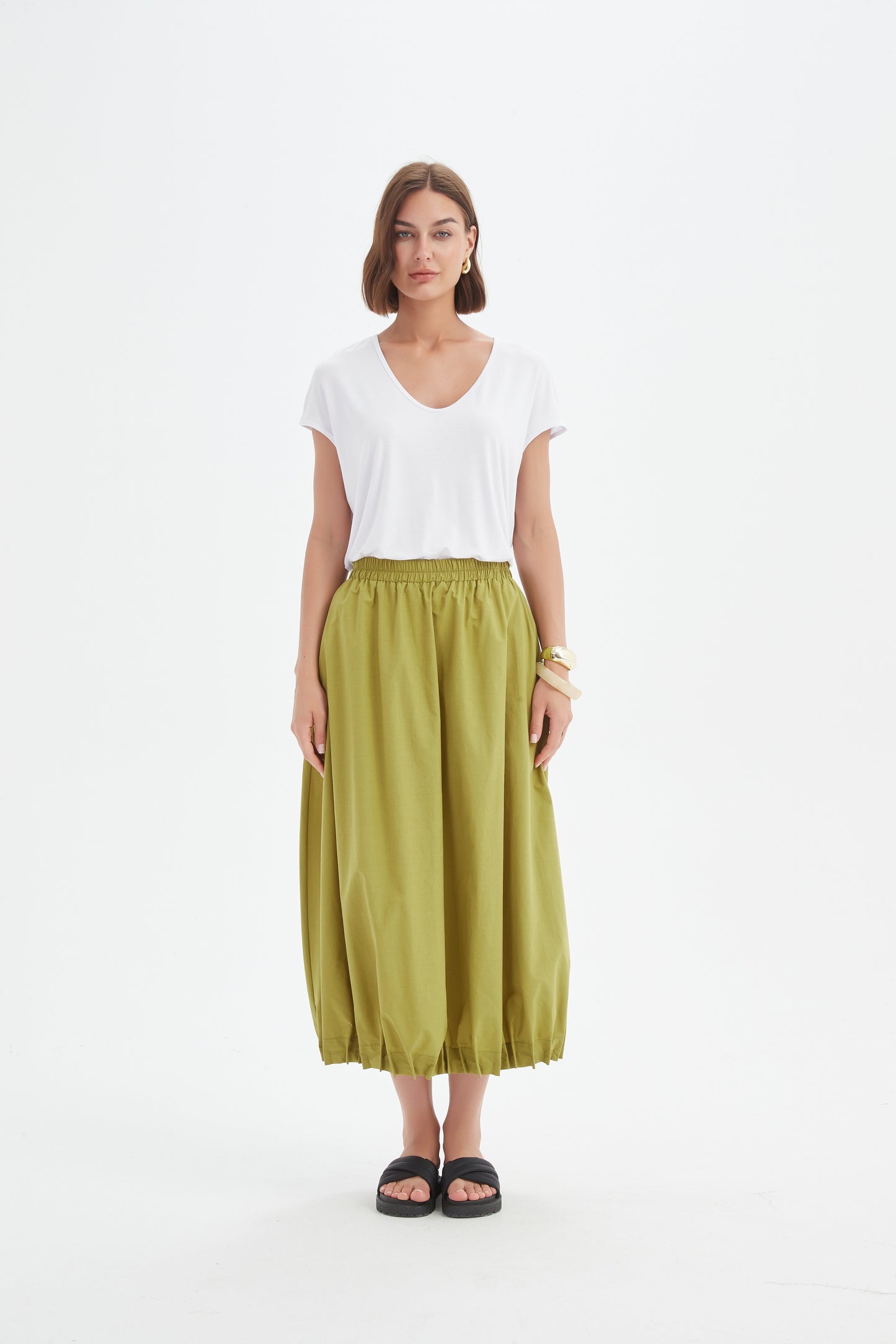 Tirelli 25P3735 Pin Tuck Hem Skirt