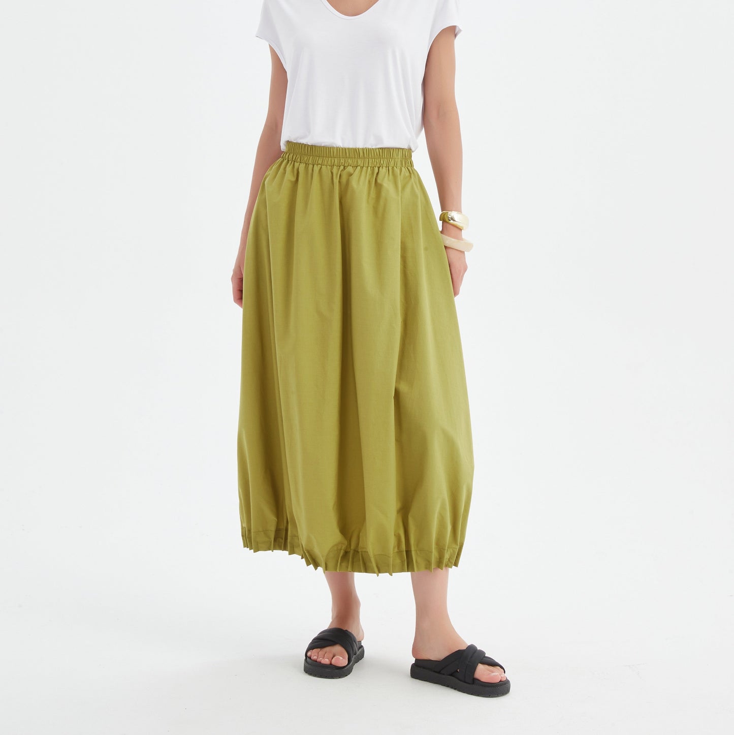 Tirelli 25P3735 Pin Tuck Hem Skirt