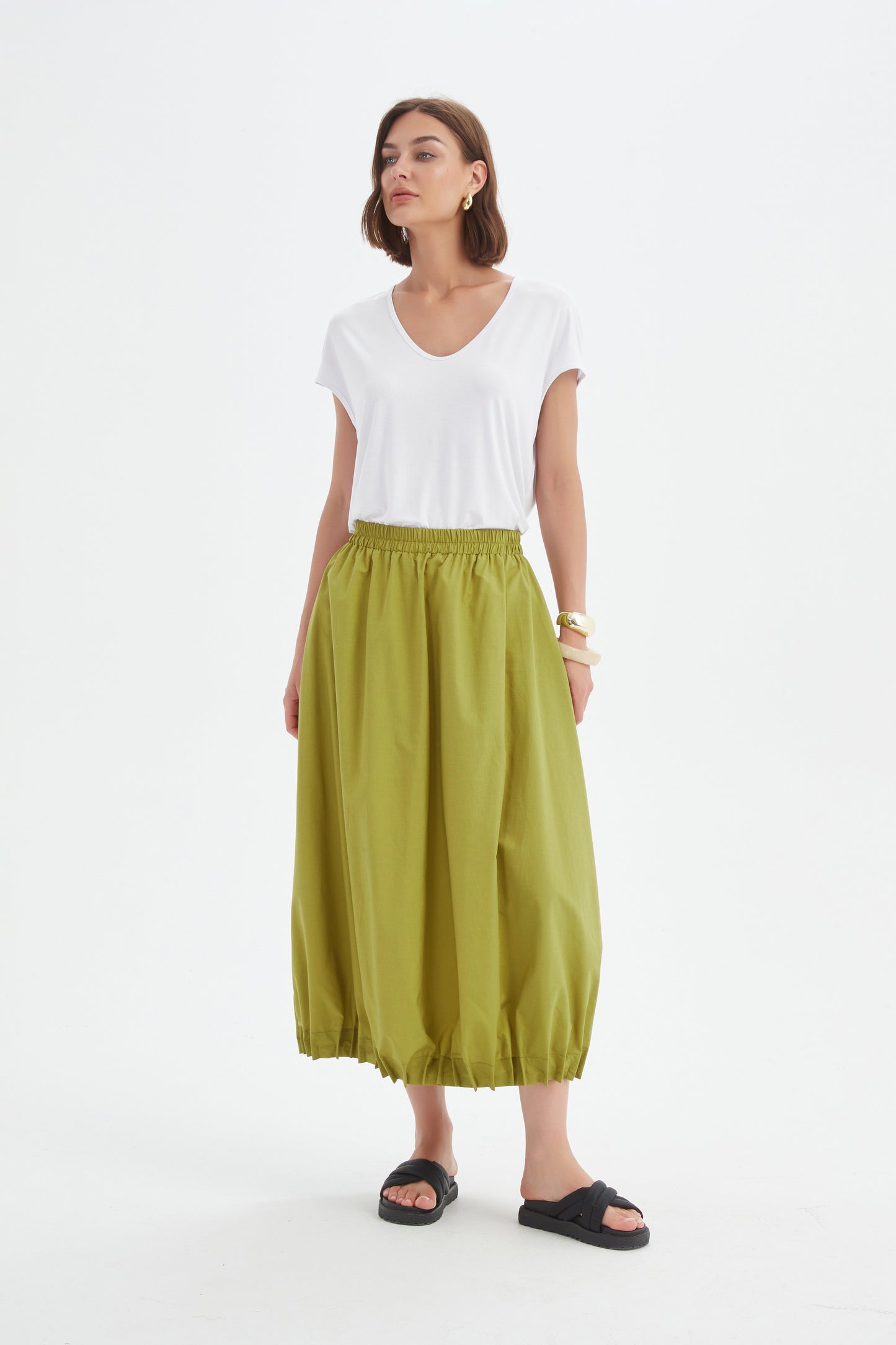 Tirelli 25P3735 Pin Tuck Hem Skirt