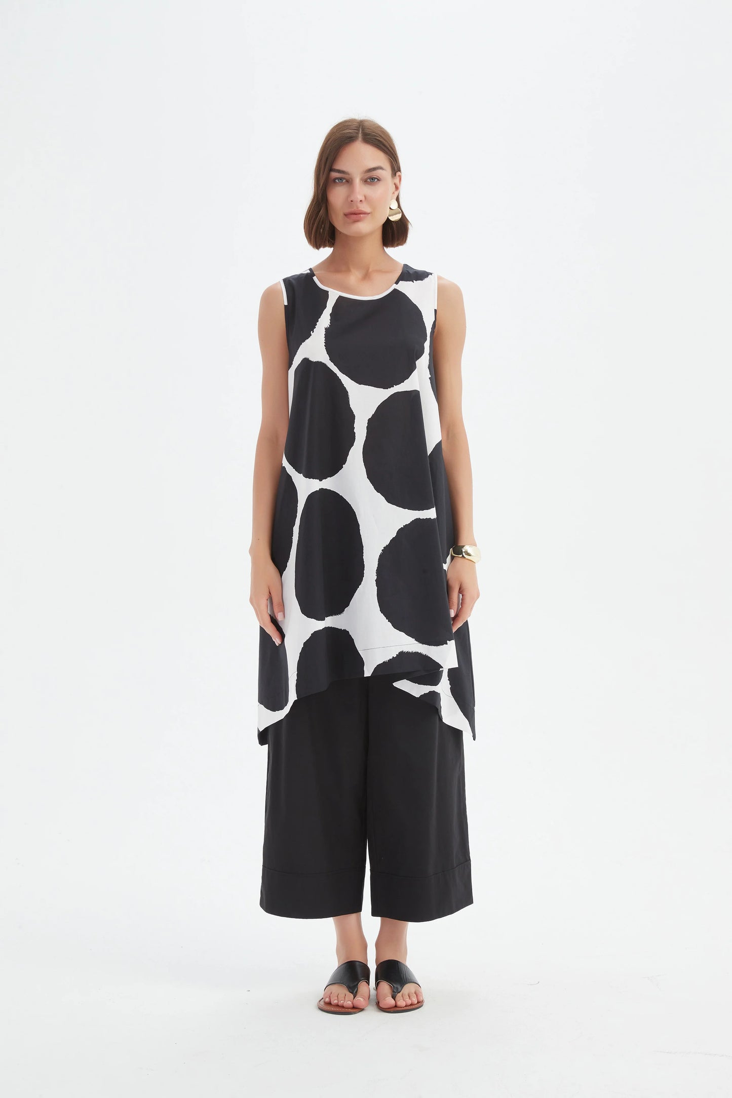Tirelli 25A3743 Sleeveless Poplin Print Top