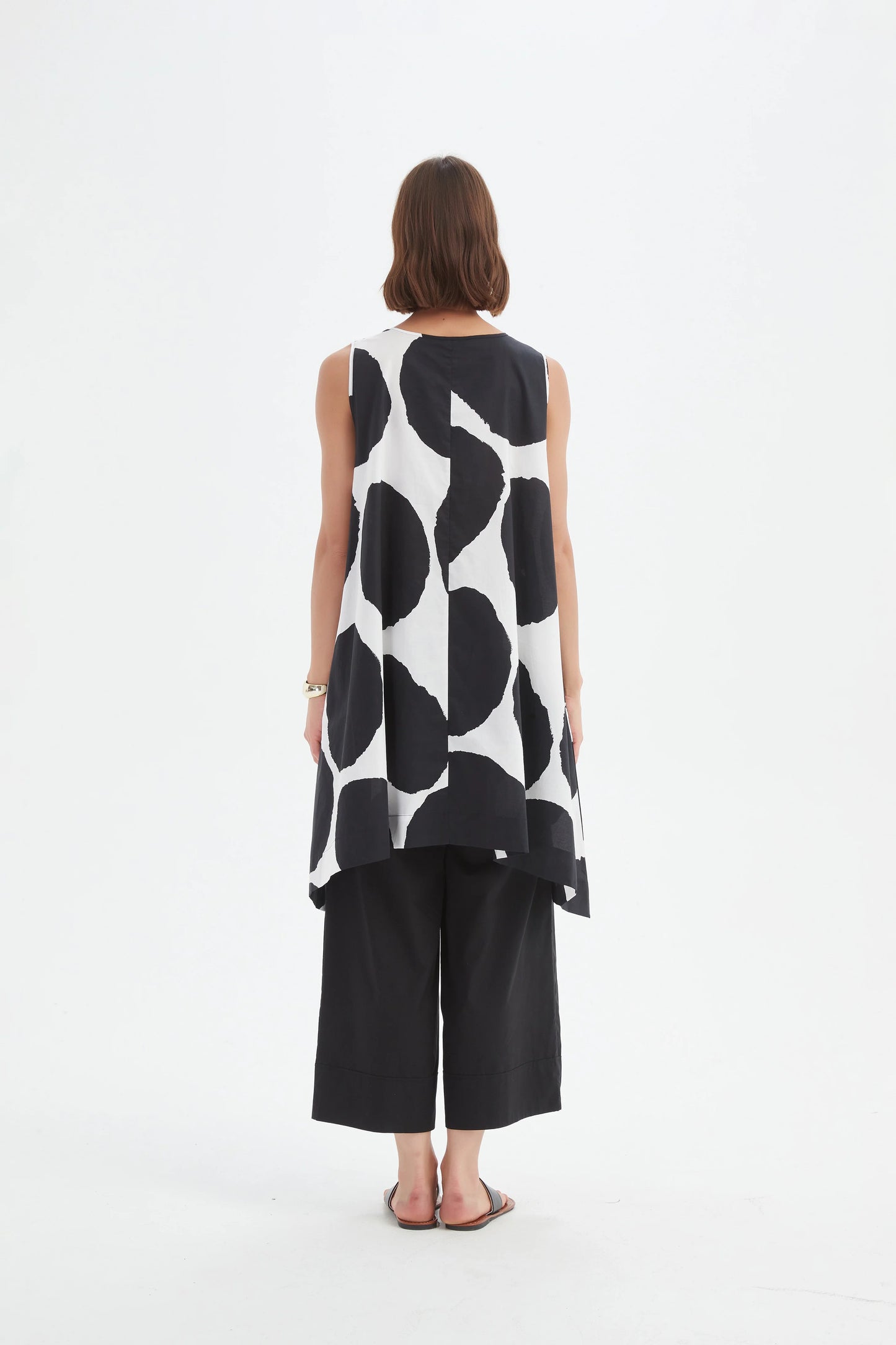 Tirelli 25A3743 Sleeveless Poplin Print Top