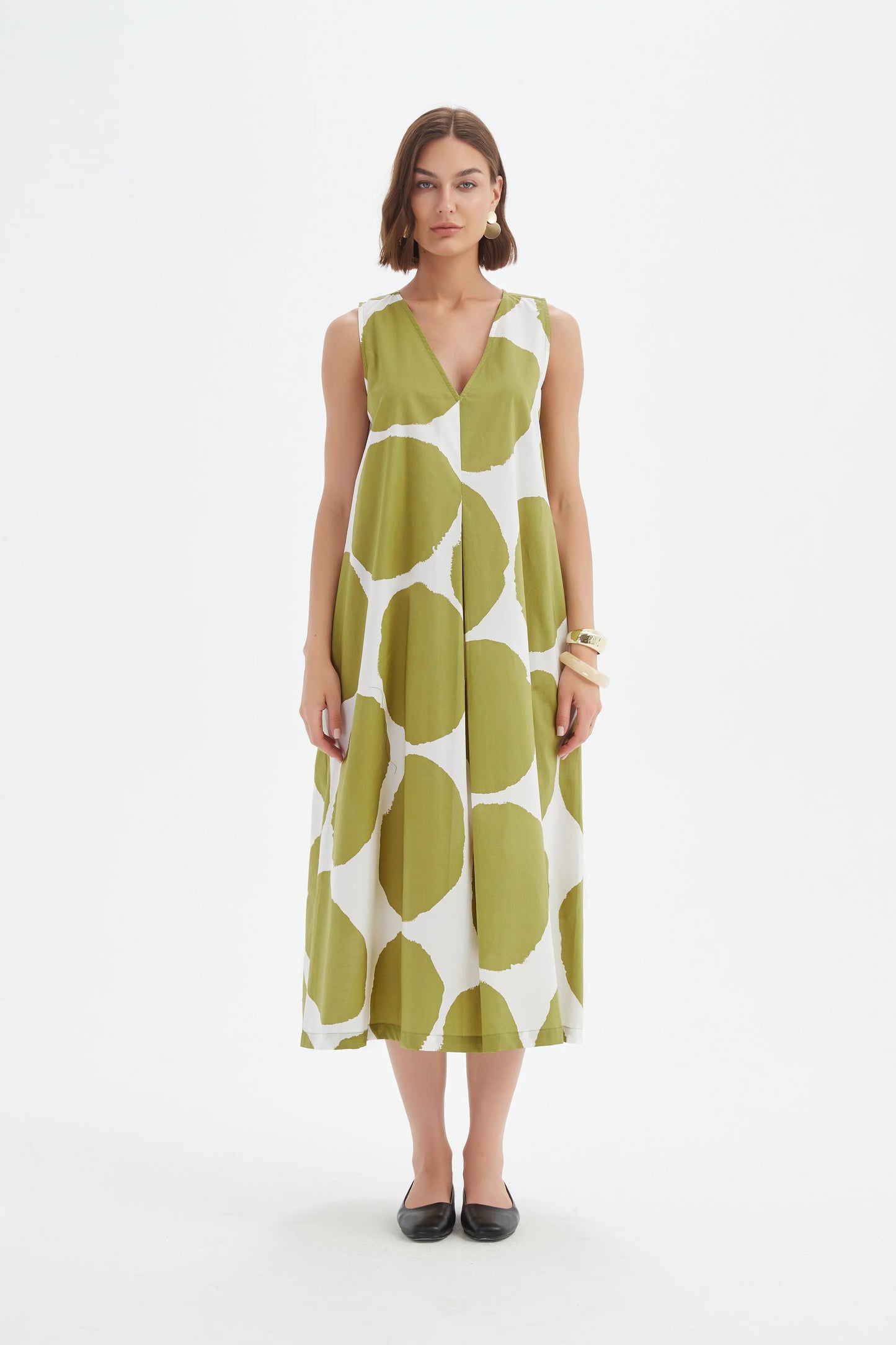 Tirelli 25D3741 Inverted Pleat Poplin Dress