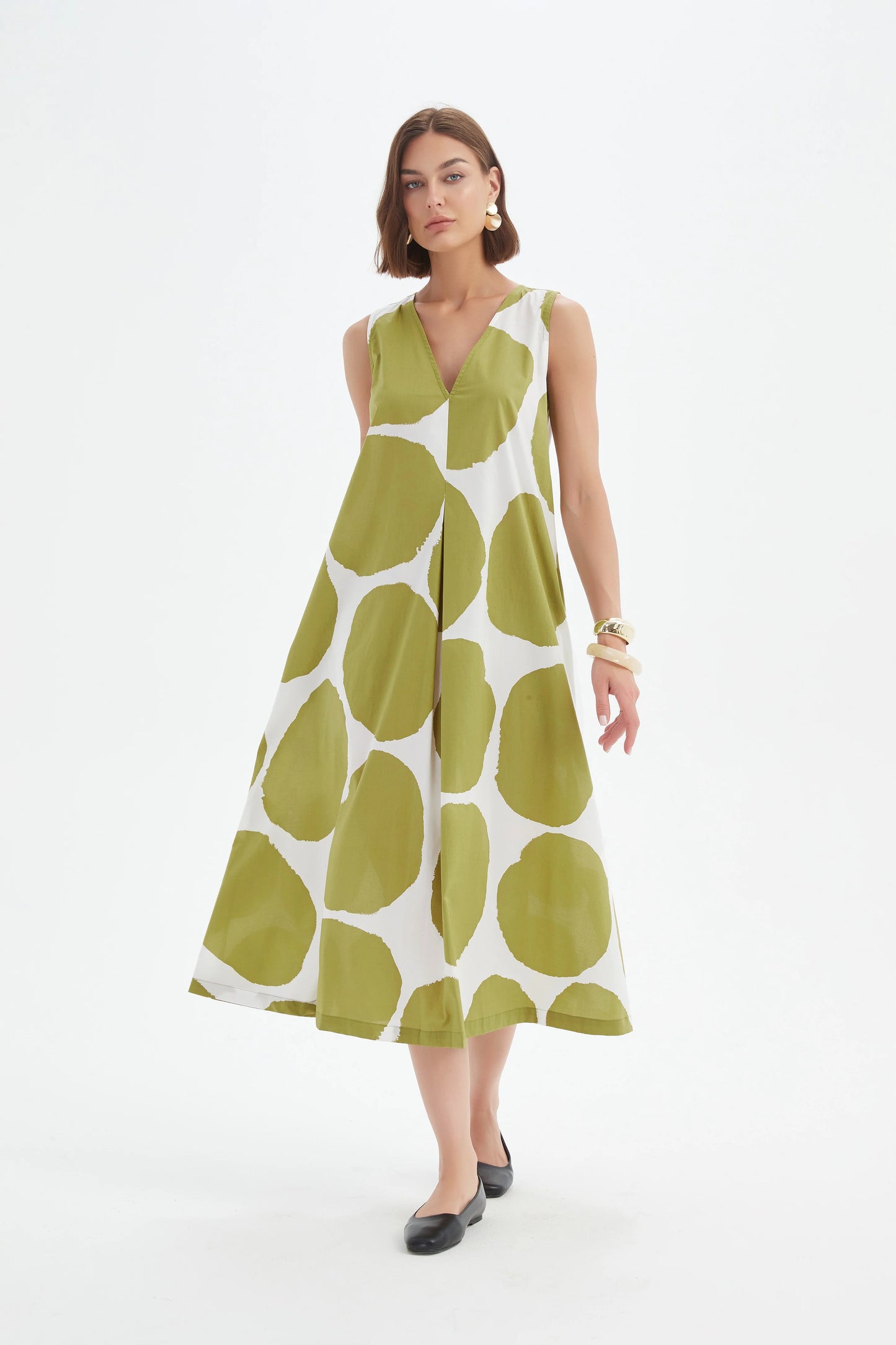 Tirelli 25D3741 Inverted Pleat Poplin Dress