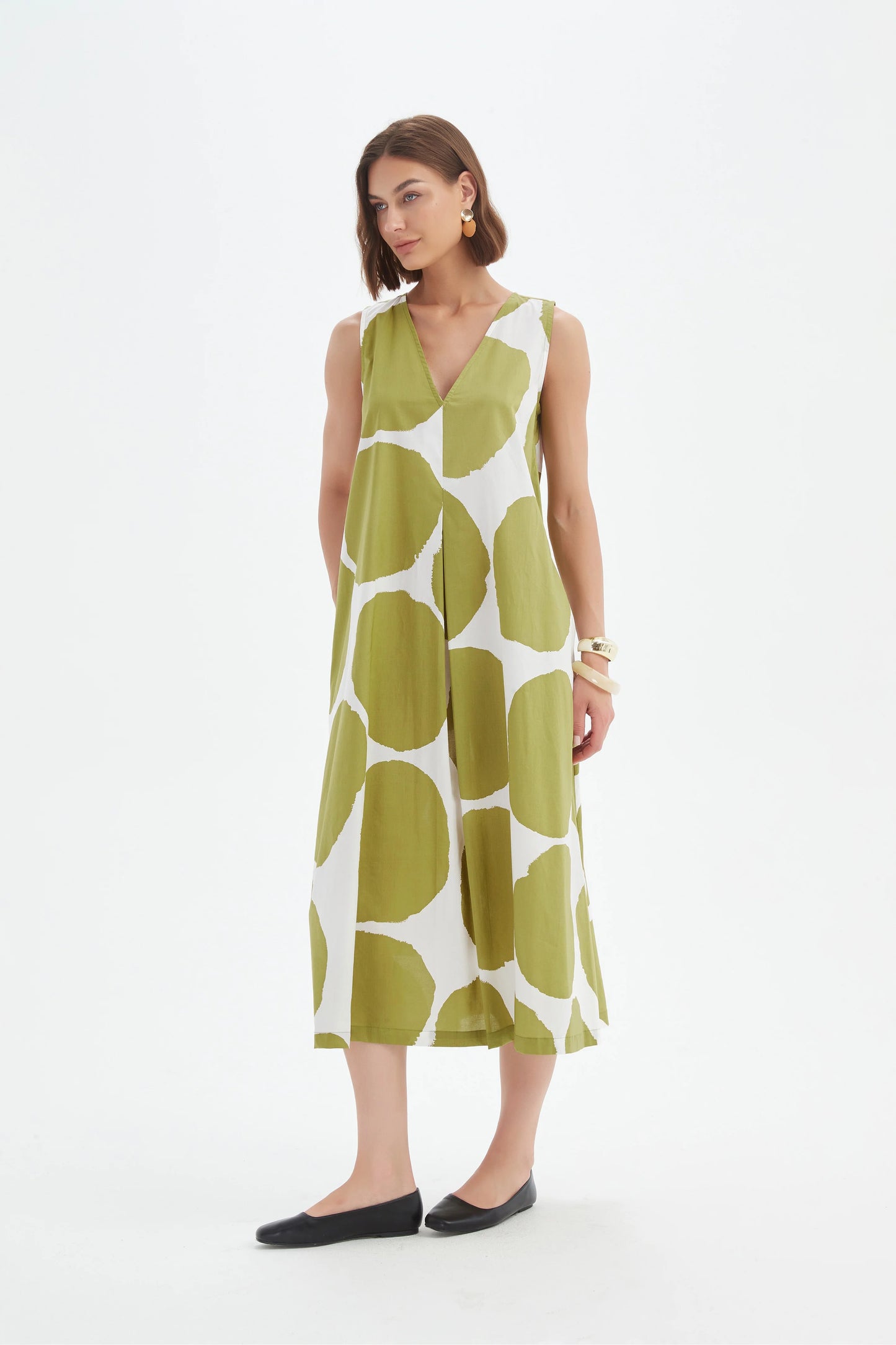 Tirelli 25D3741 Inverted Pleat Poplin Dress