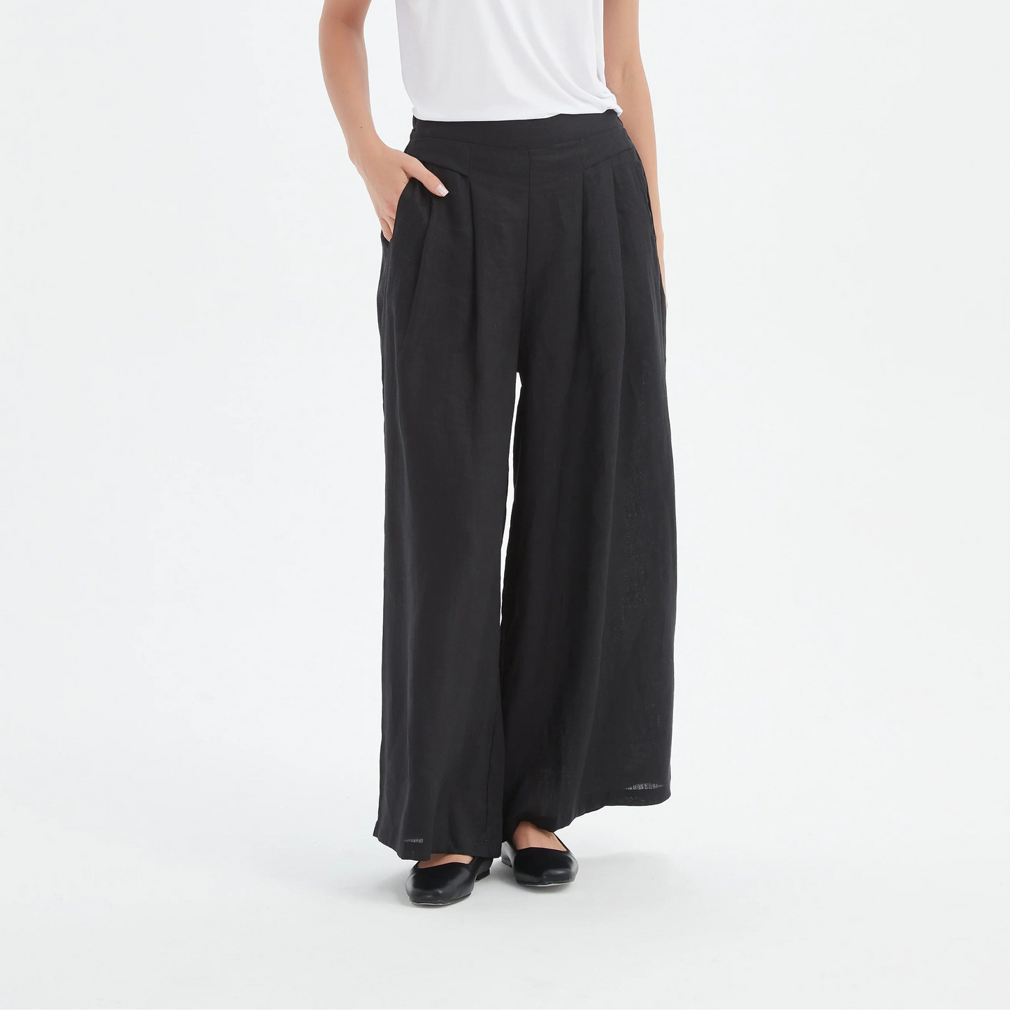 Tirelli 24P3527 Pleat Front Palazzo Pant