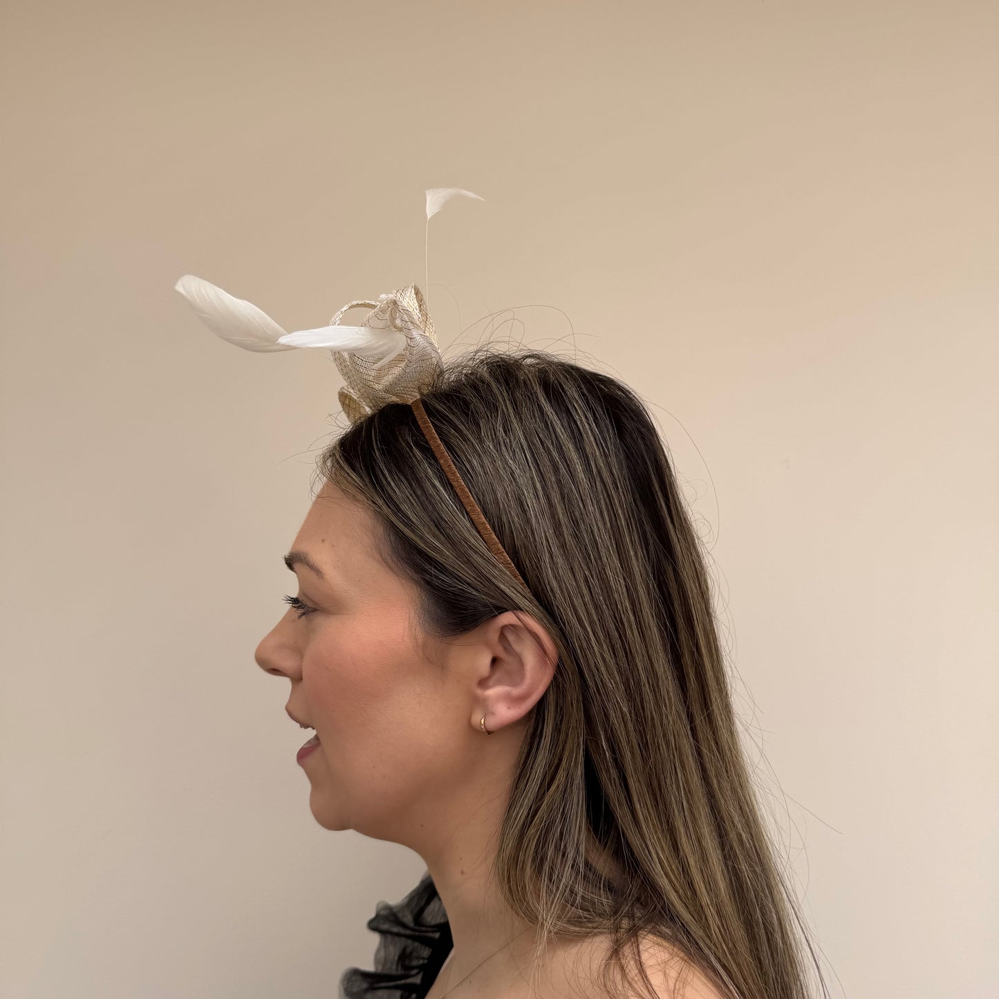 Failsworth SS26 8025 Sinamay Fascinator White/Gold