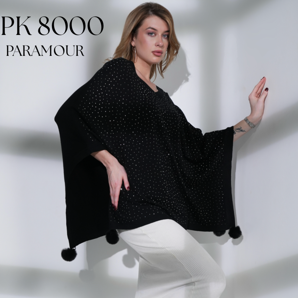 Paramour PK8001 Sparkly Front Poncho