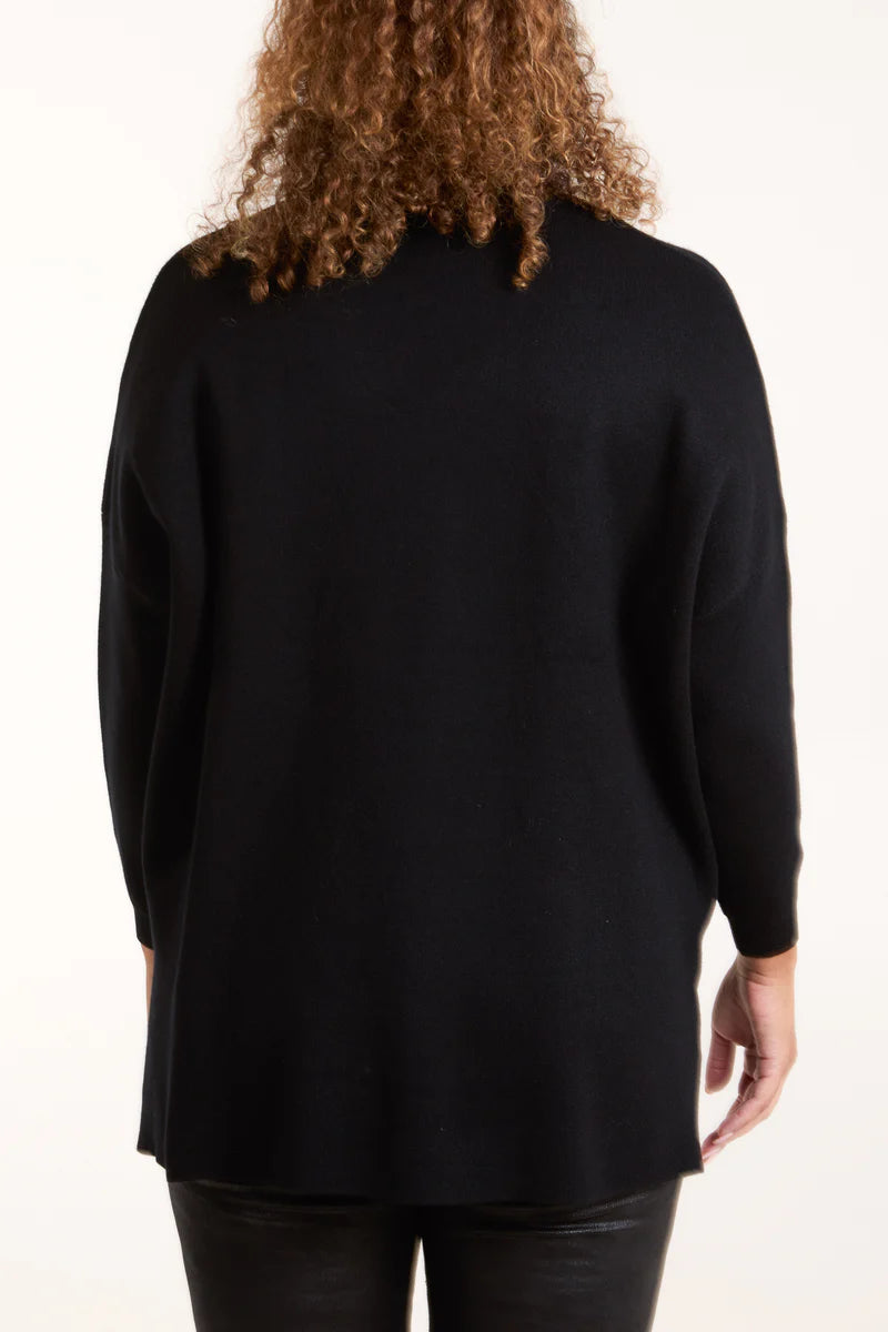 Diamante Pocket V Neck Jumper