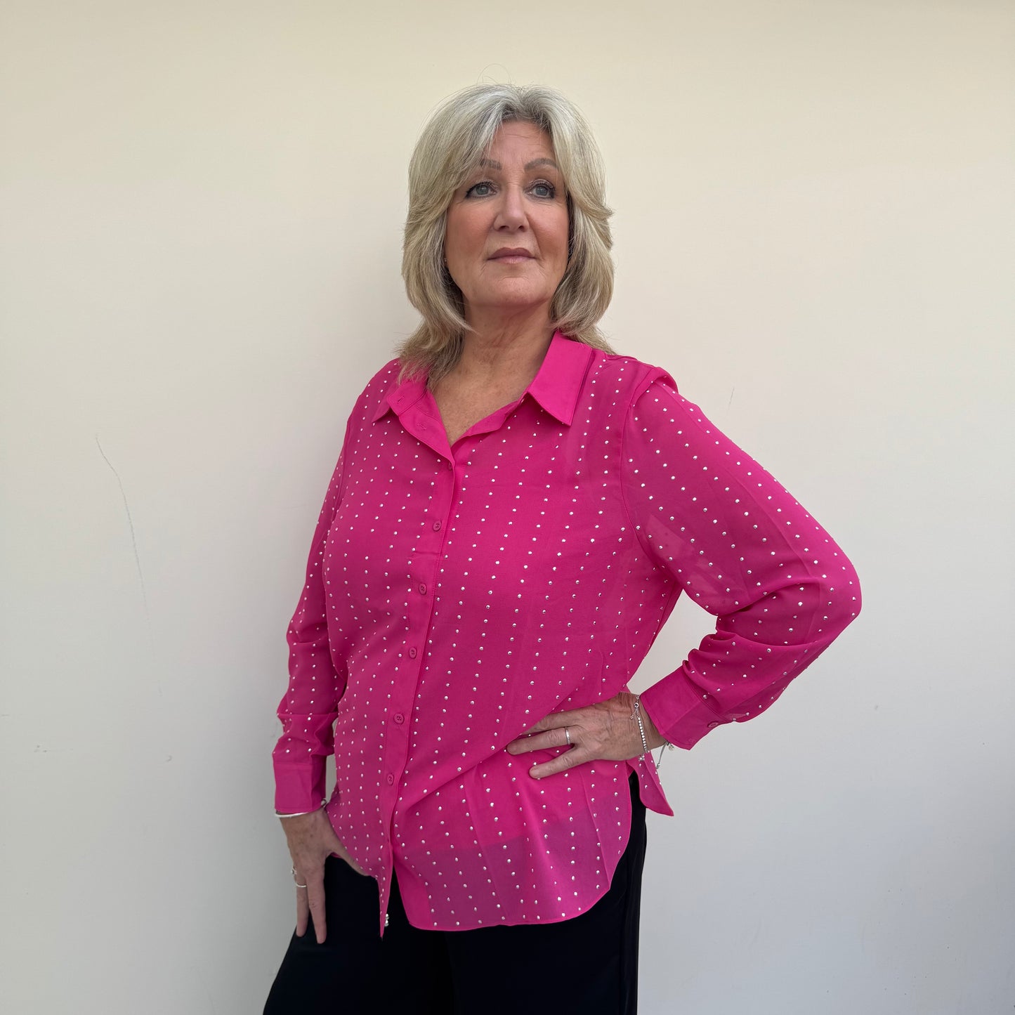 Malissa J WF1336 Studded Shirt with Vest