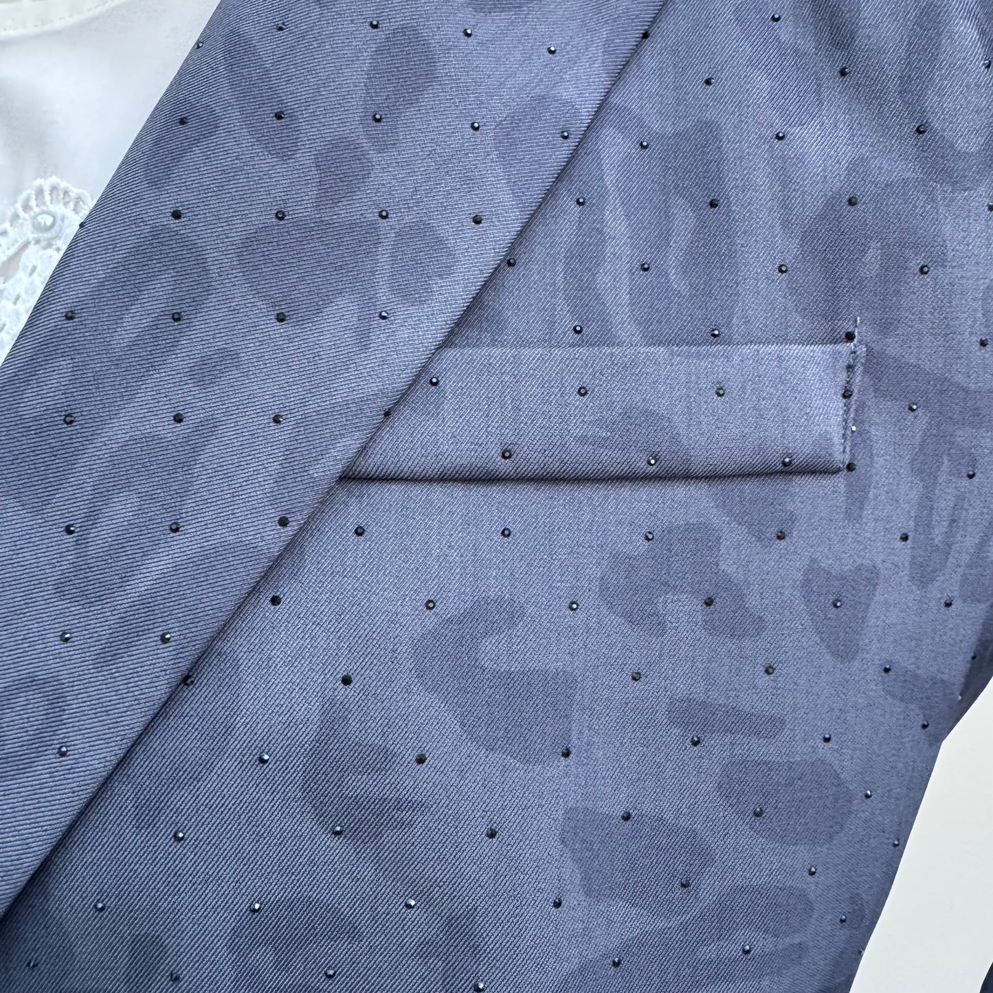 Malissa J WF2542 Leopard Studded Blazer