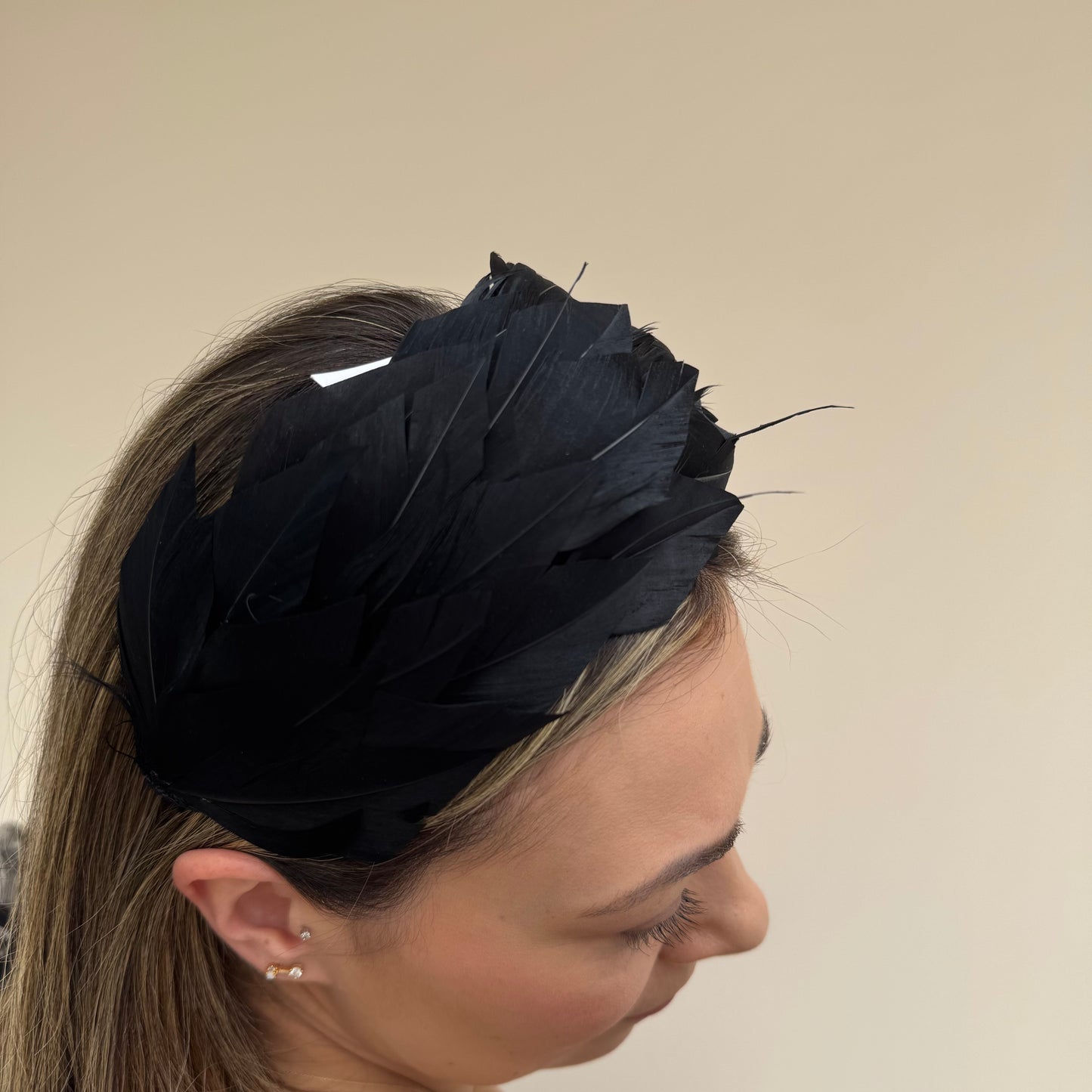 J Bees JB26/143 Black Feather Headband Fascinator