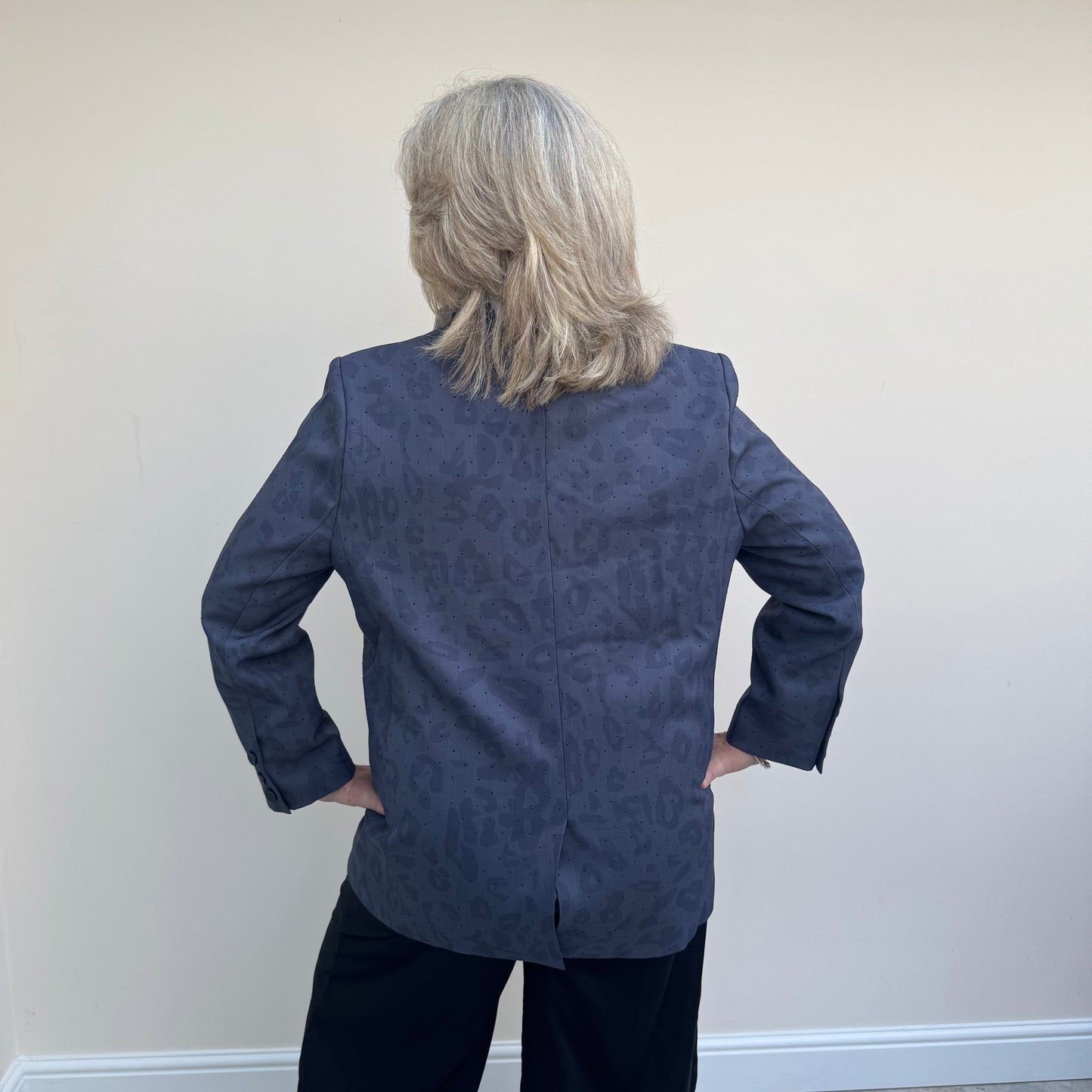 Malissa J WF2542 Leopard Studded Blazer