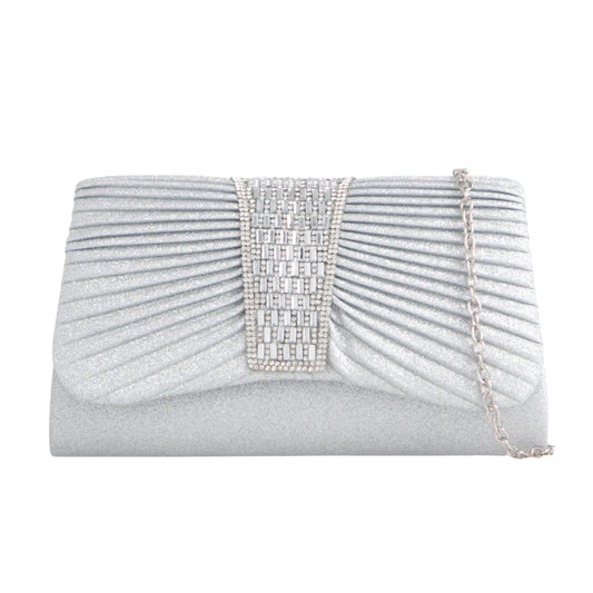 Koko Silver Clutch Bag with Glitter