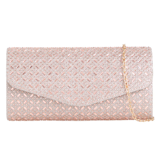 Koko CS3055 Rose Gold Glitter Clutch Bag