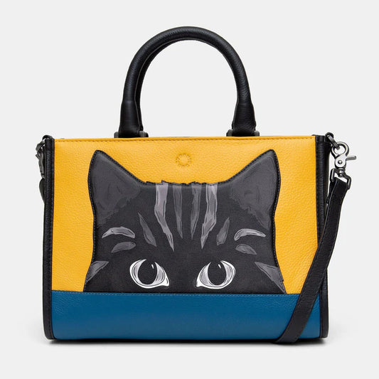 Yoshi Leather Colour Cat Multiway Grab Bag