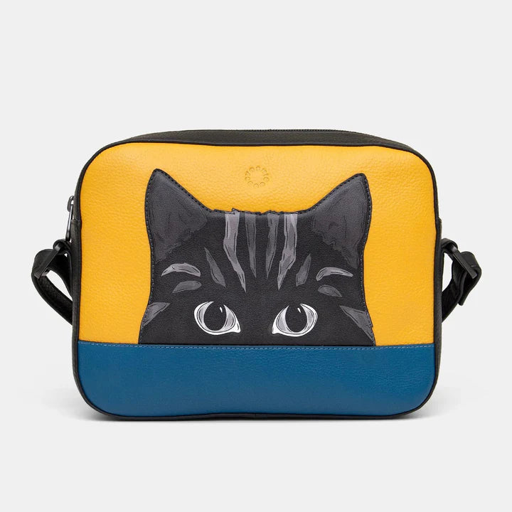 Yoshi Leather Colour Block Cat Camera Bag