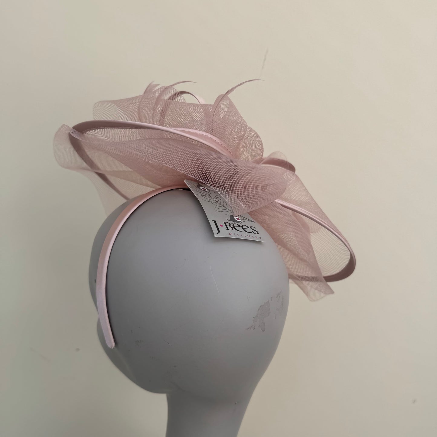 J Bees JB25/71 Truffle  Crin with Satin Detail Fascinator